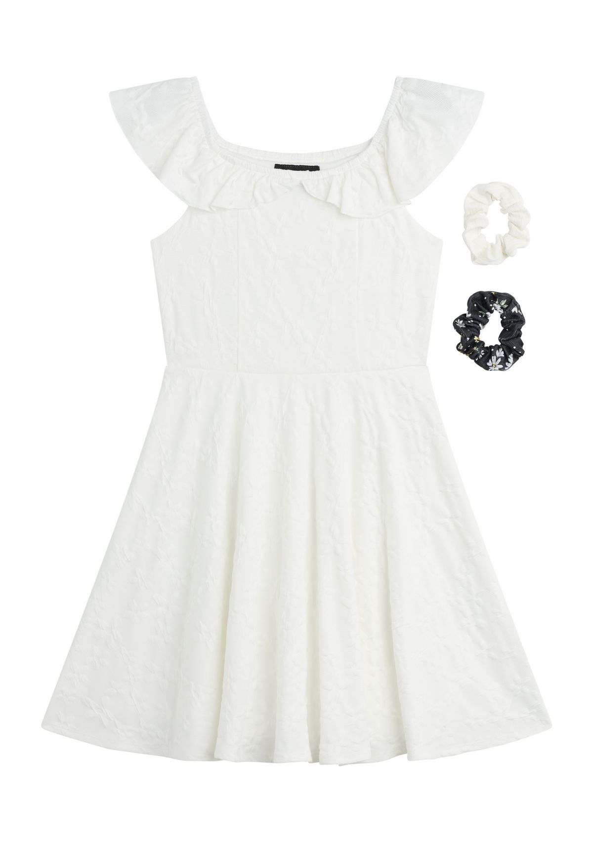 Girls 7-16 Knit Eyelet Dress