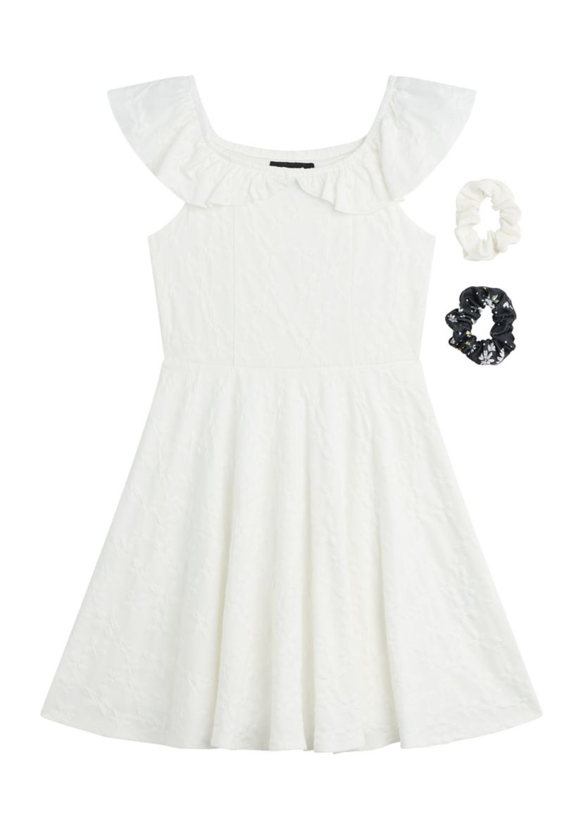 Girls 7-16 Knit Eyelet Dress