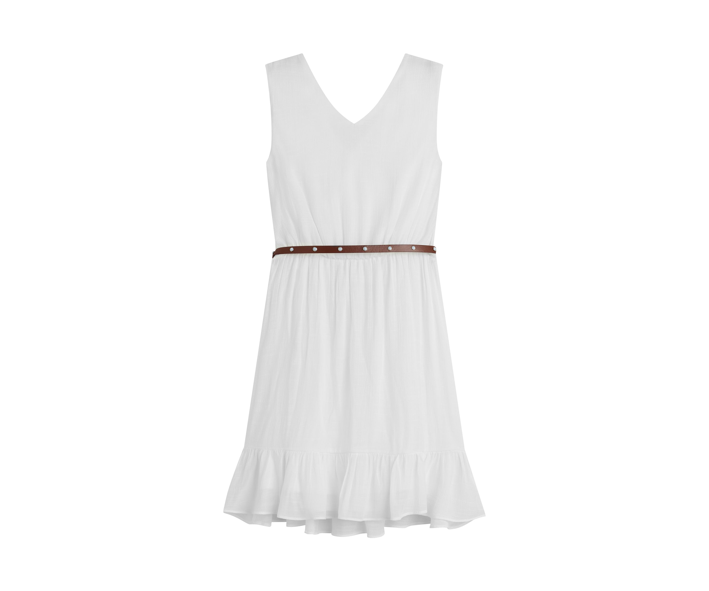 Girls 7-16 Sleeveless Belted Dress