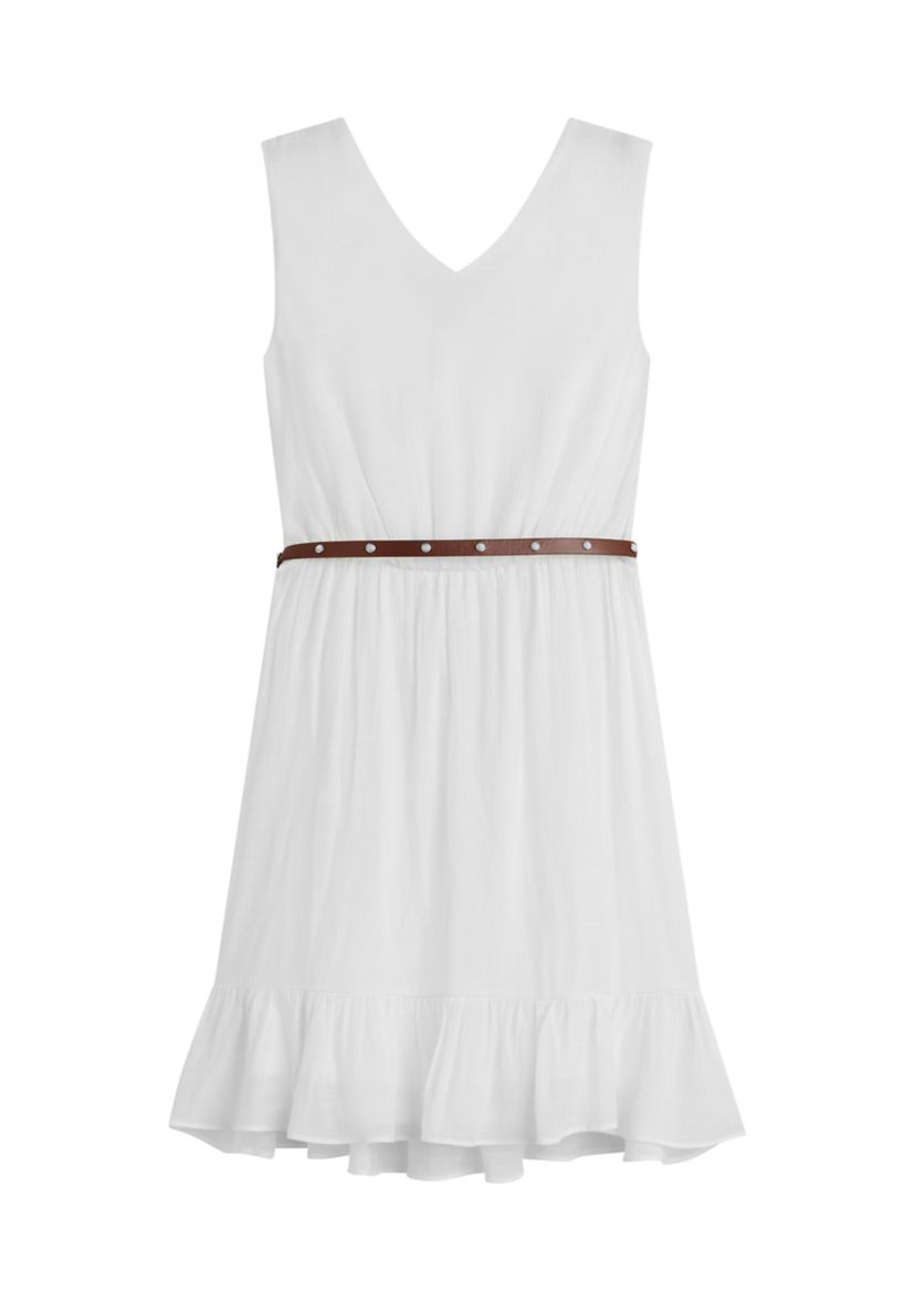 Girls 7-16 Sleeveless Belted Dress