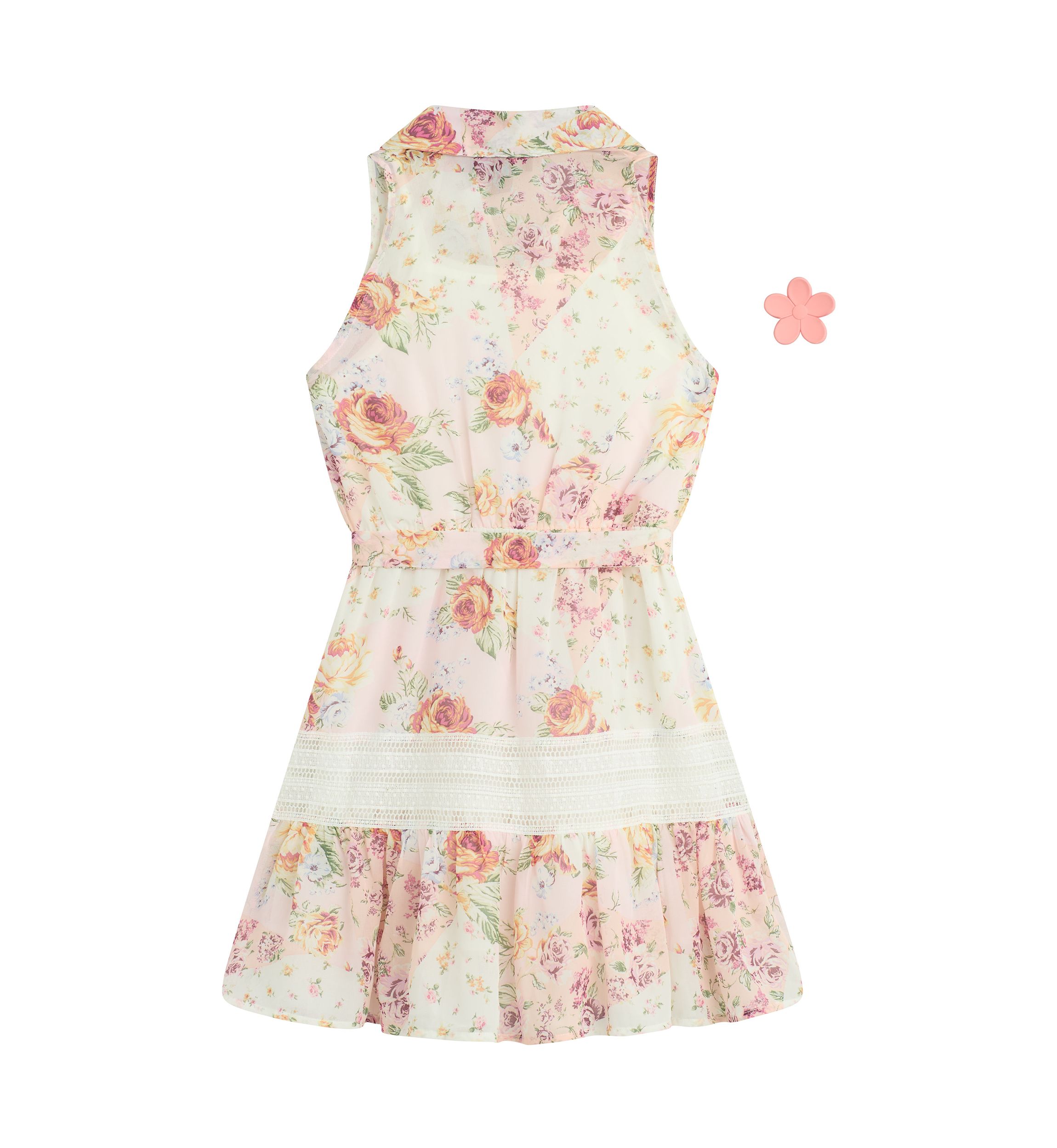 Girls 7-16 Patchwork Shirtdress with Accessory 
