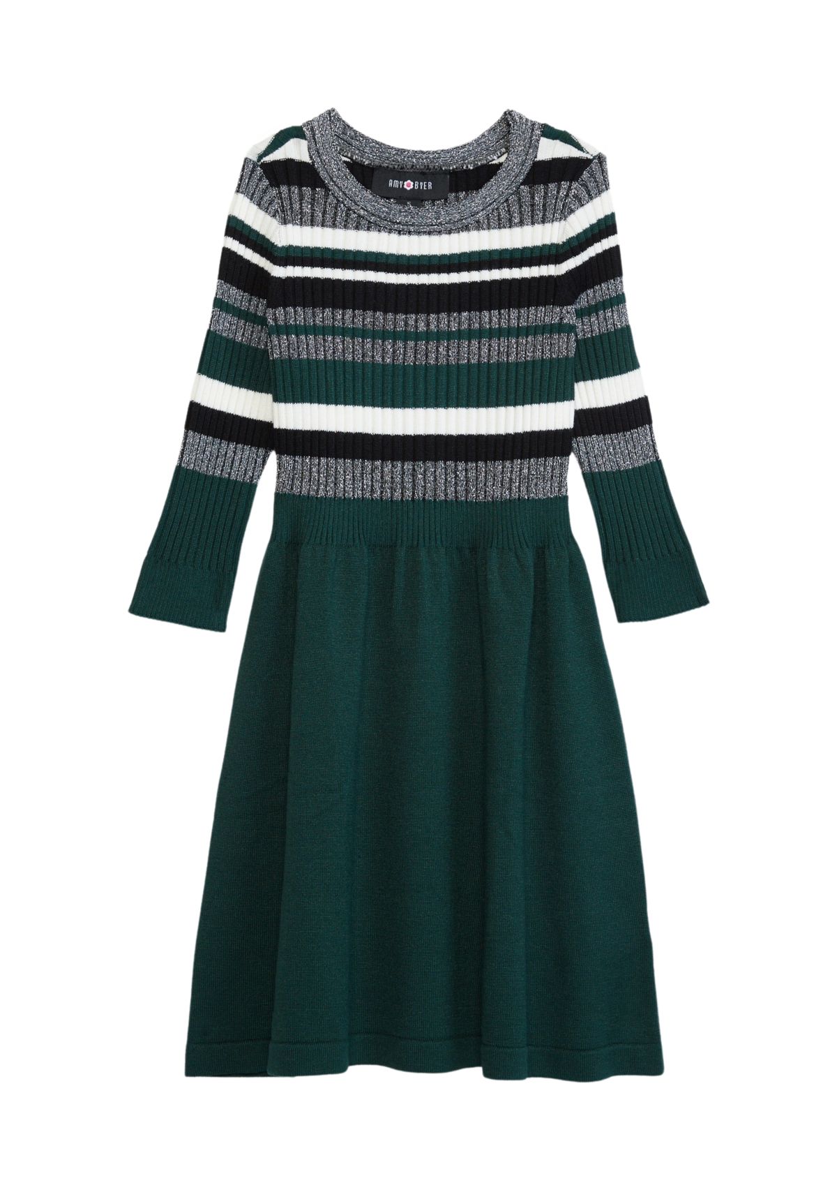 Girls 4-6x Metallic Stripe Sweater Dress