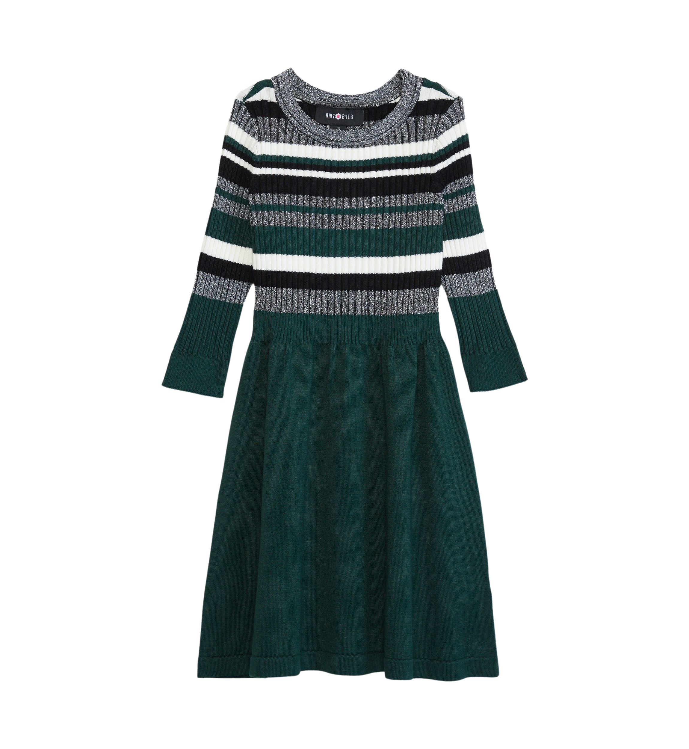 Girls 4-6x Metallic Stripe Sweater Dress