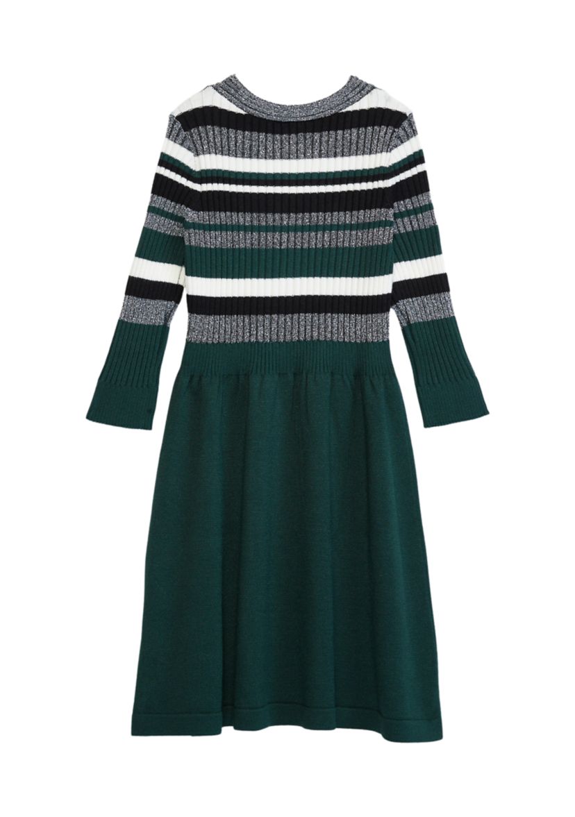 Girls 4-6x Metallic Stripe Sweater Dress