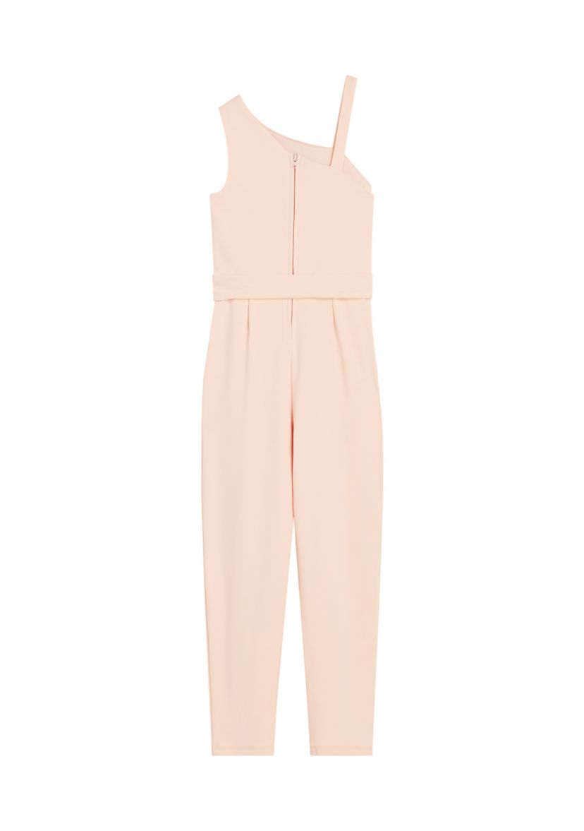 Girls 7-16 Textured Knit Jumpsuit with Necklace