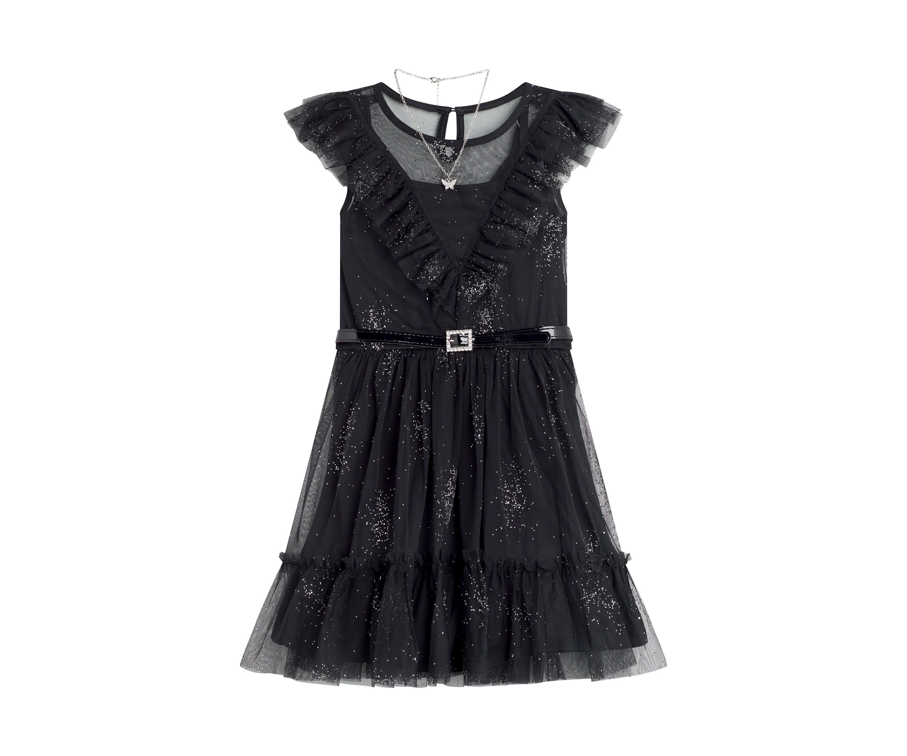 Girls 7-16 Sparkle Belted Dress