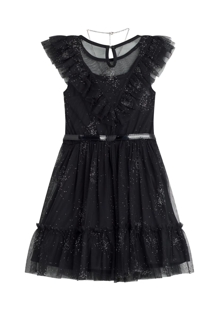 Girls 7-16 Sparkle Belted Dress