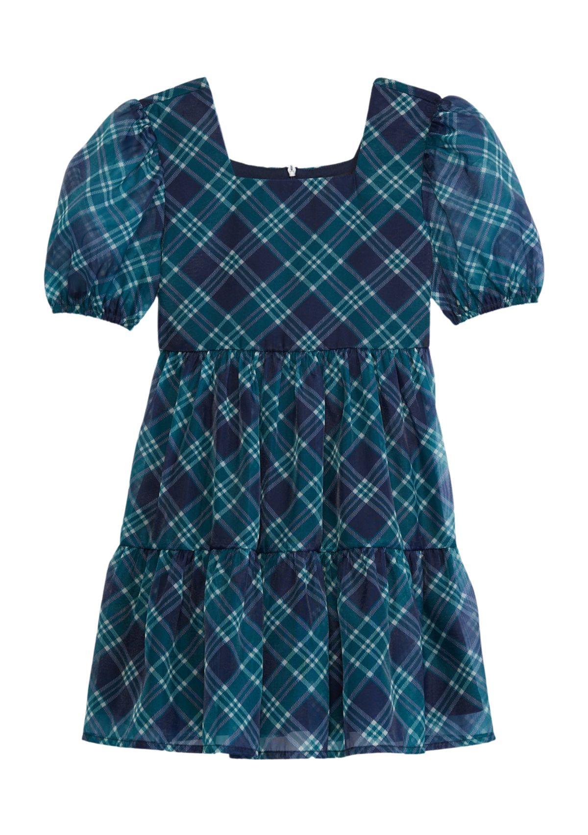 Girls 4-6x Organza Plaid Dress