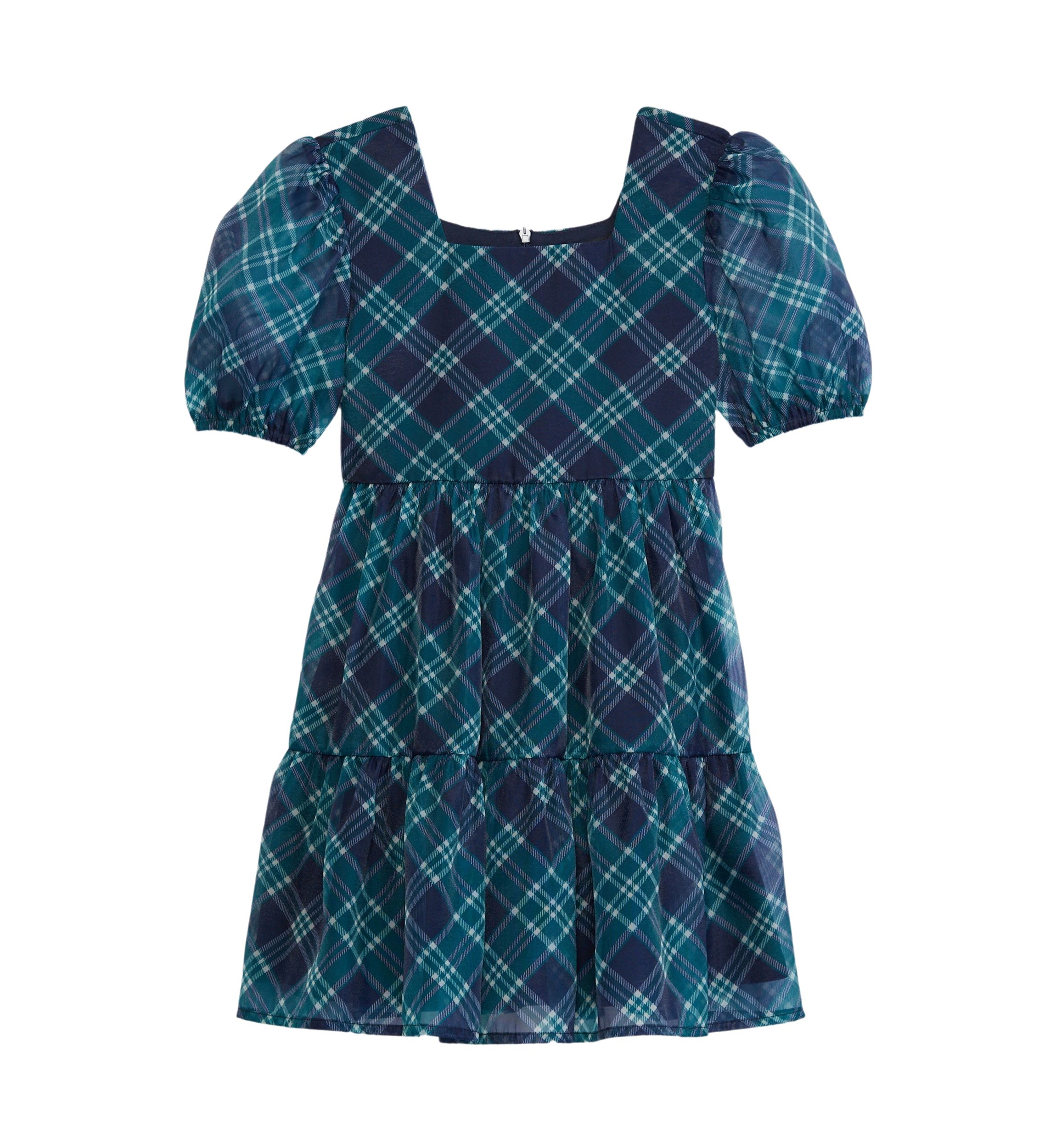 Girls 4-6x Organza Plaid Dress