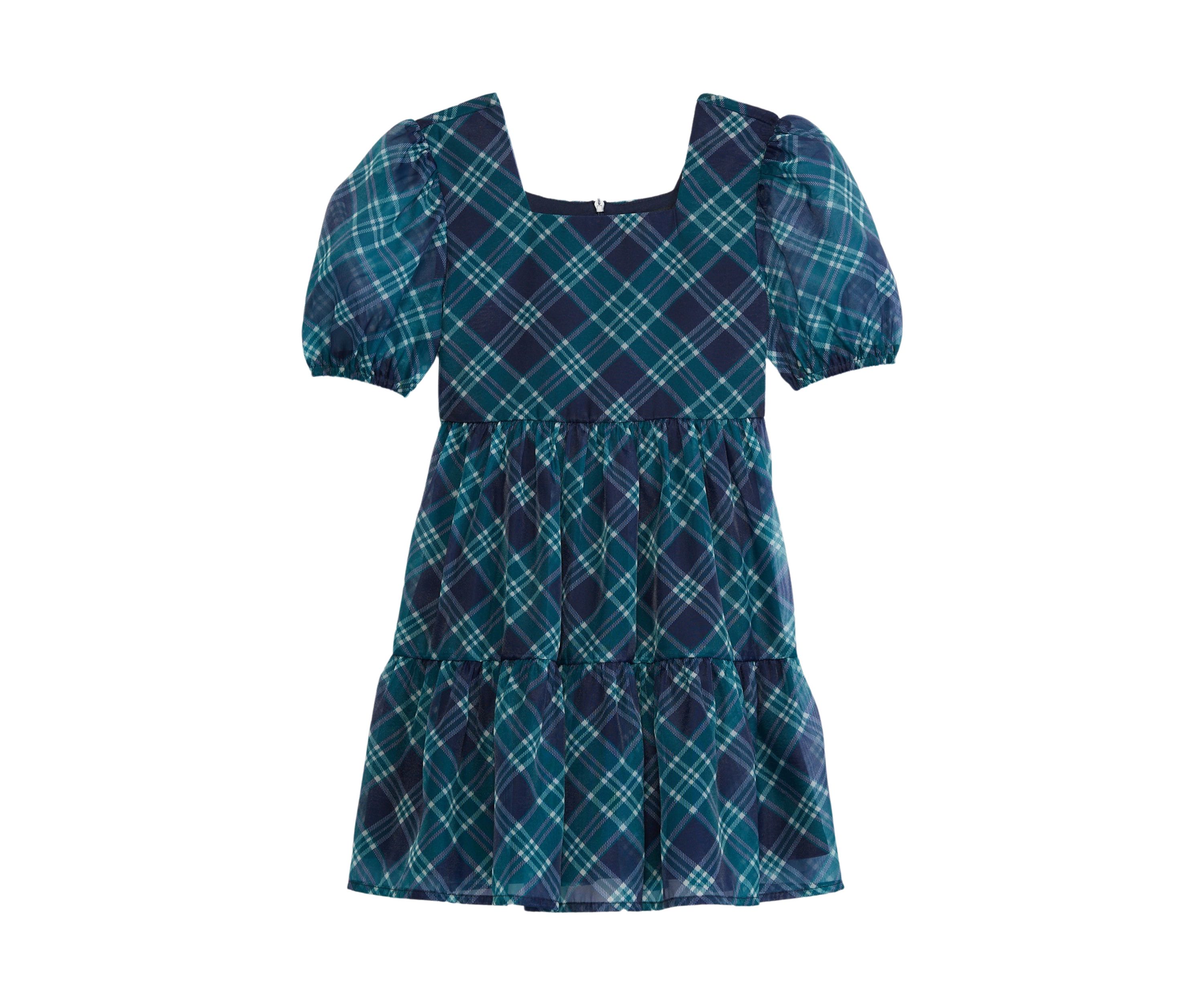 Girls 4-6x Organza Plaid Dress