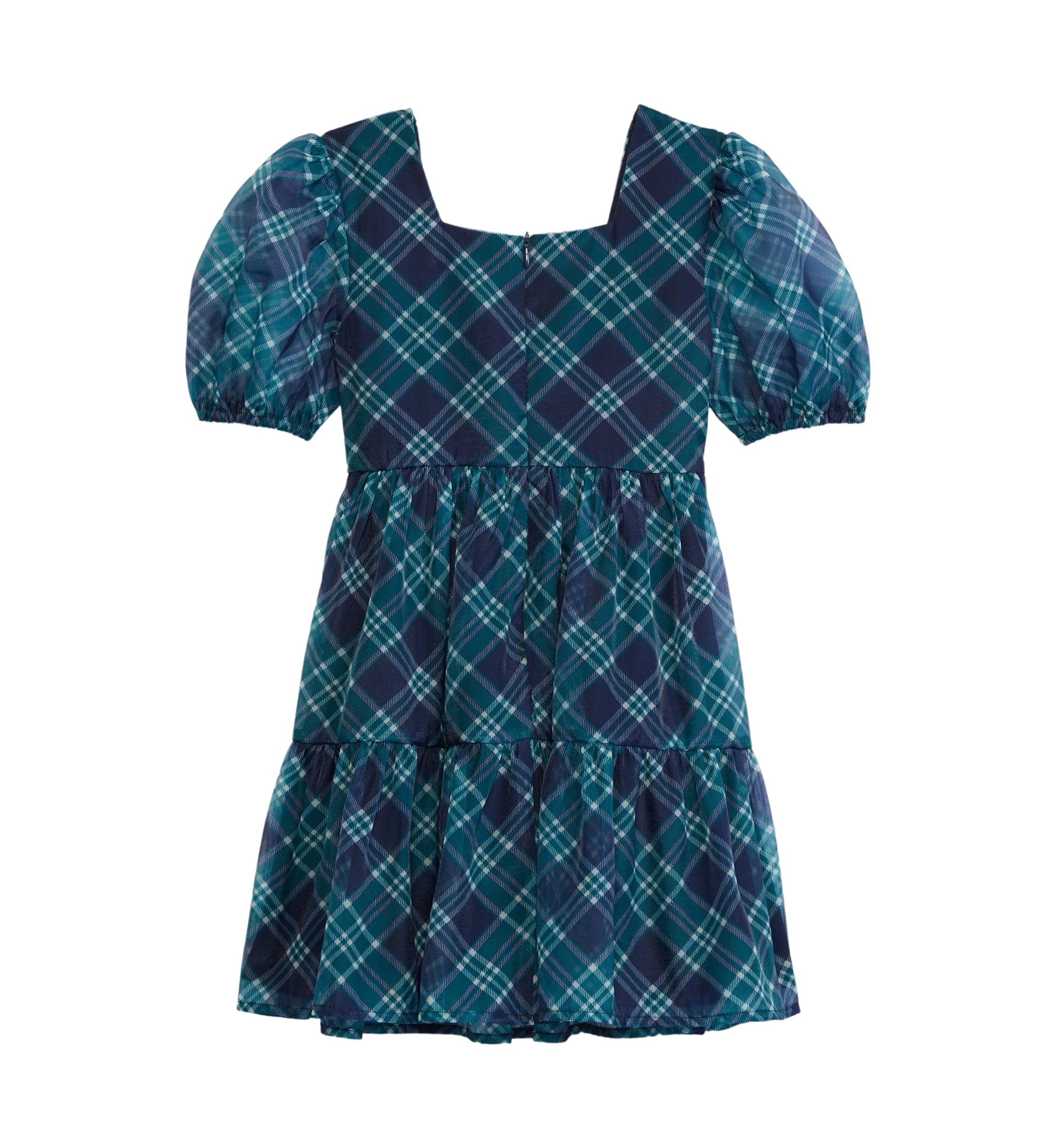 Girls 4-6x Organza Plaid Dress