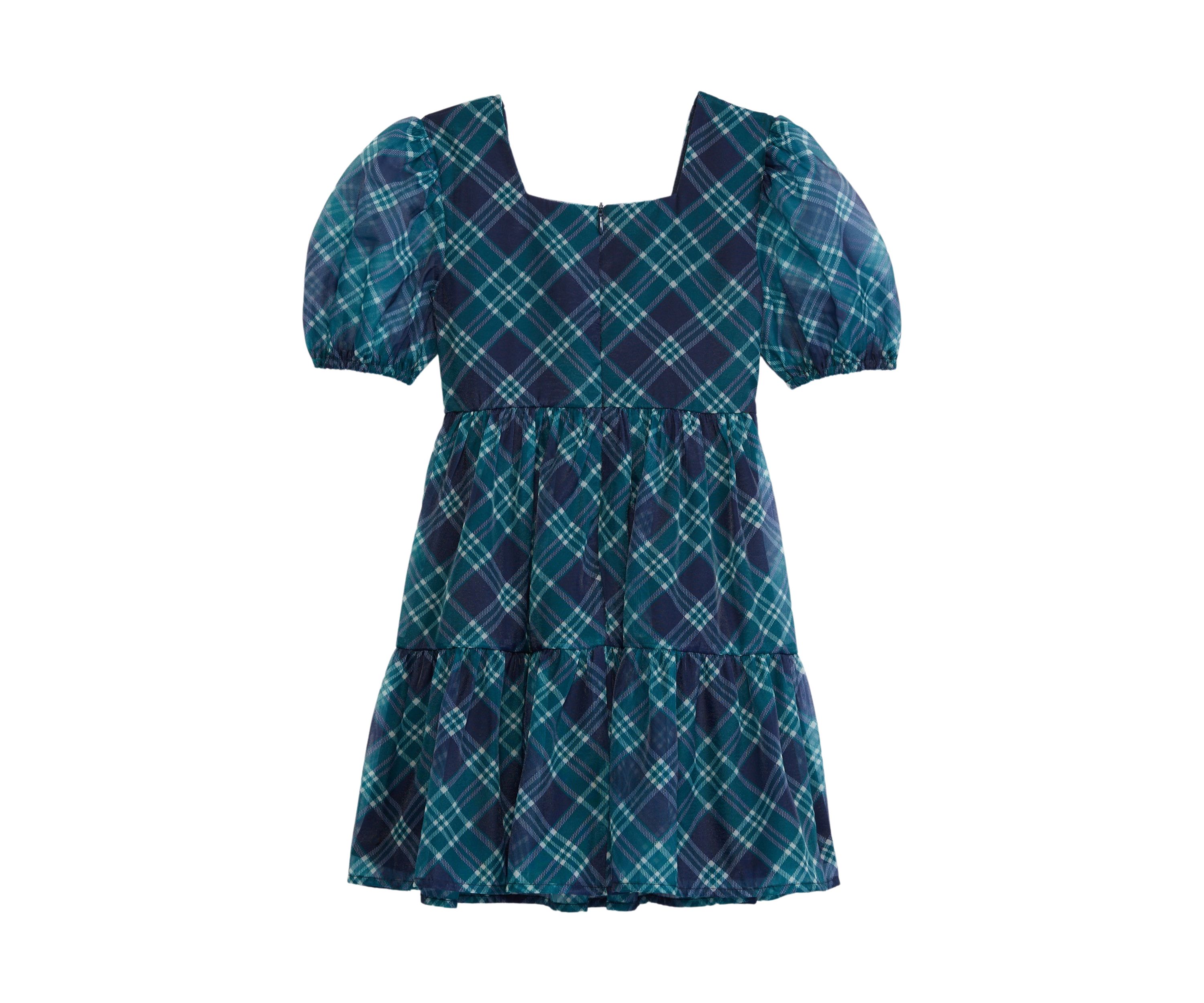 Girls 4-6x Organza Plaid Dress