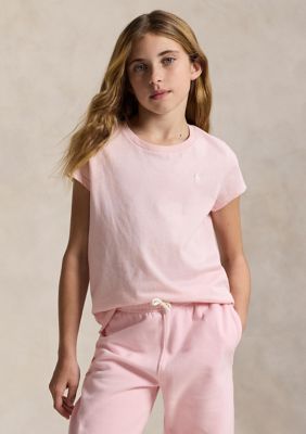 Ralph Lauren Childrenswear Girls 7-16 Cotton Jersey T-Shirt, Pink, Small