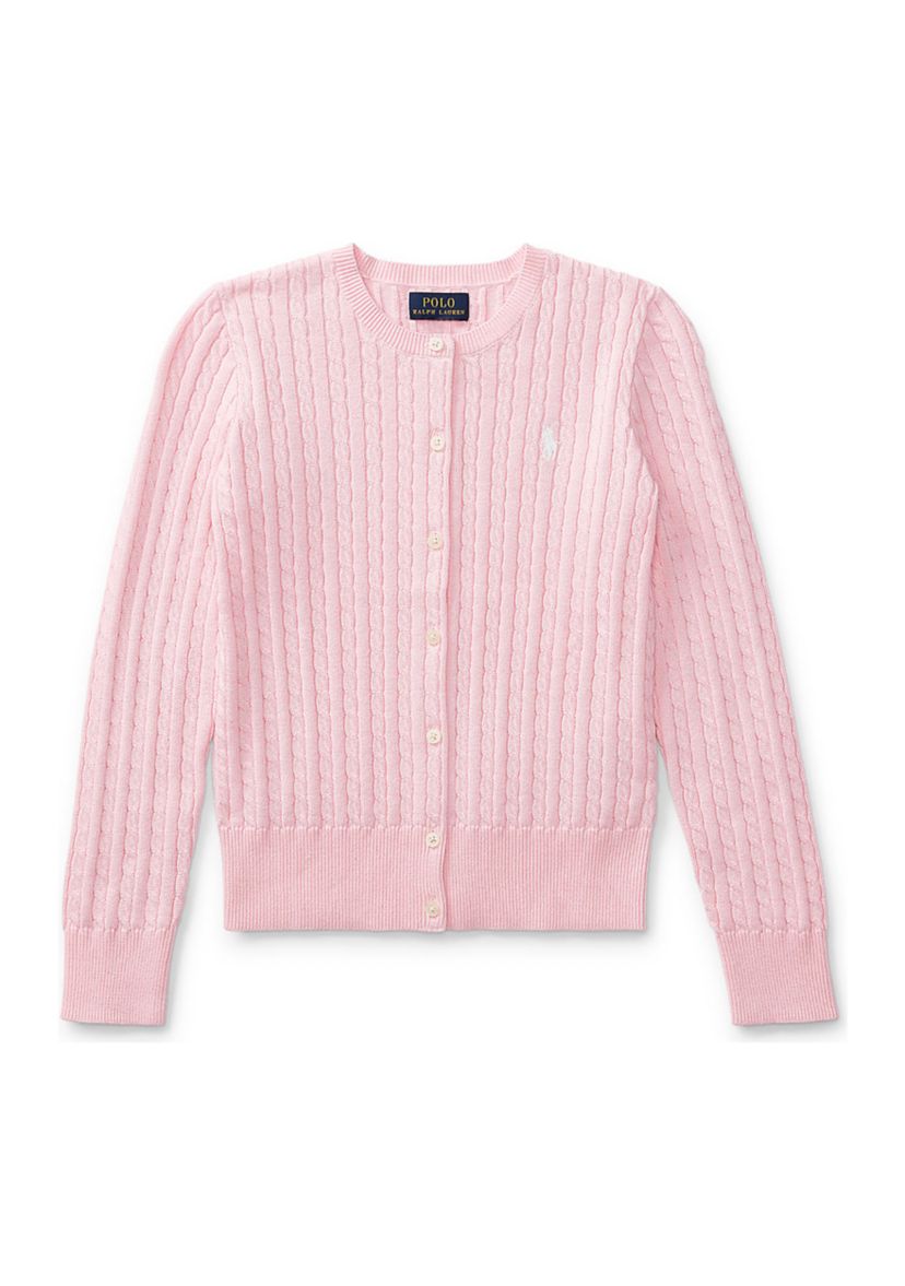 Girls 7-16 Mini-Cable Cotton Cardigan
