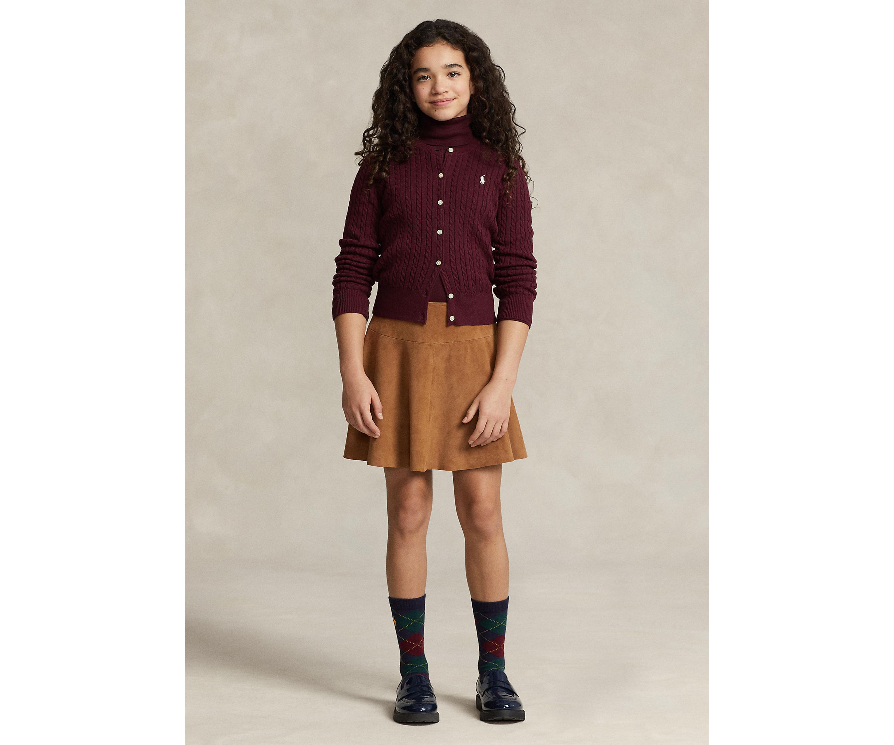Girls 7-16 Mini-Cable Cotton Cardigan