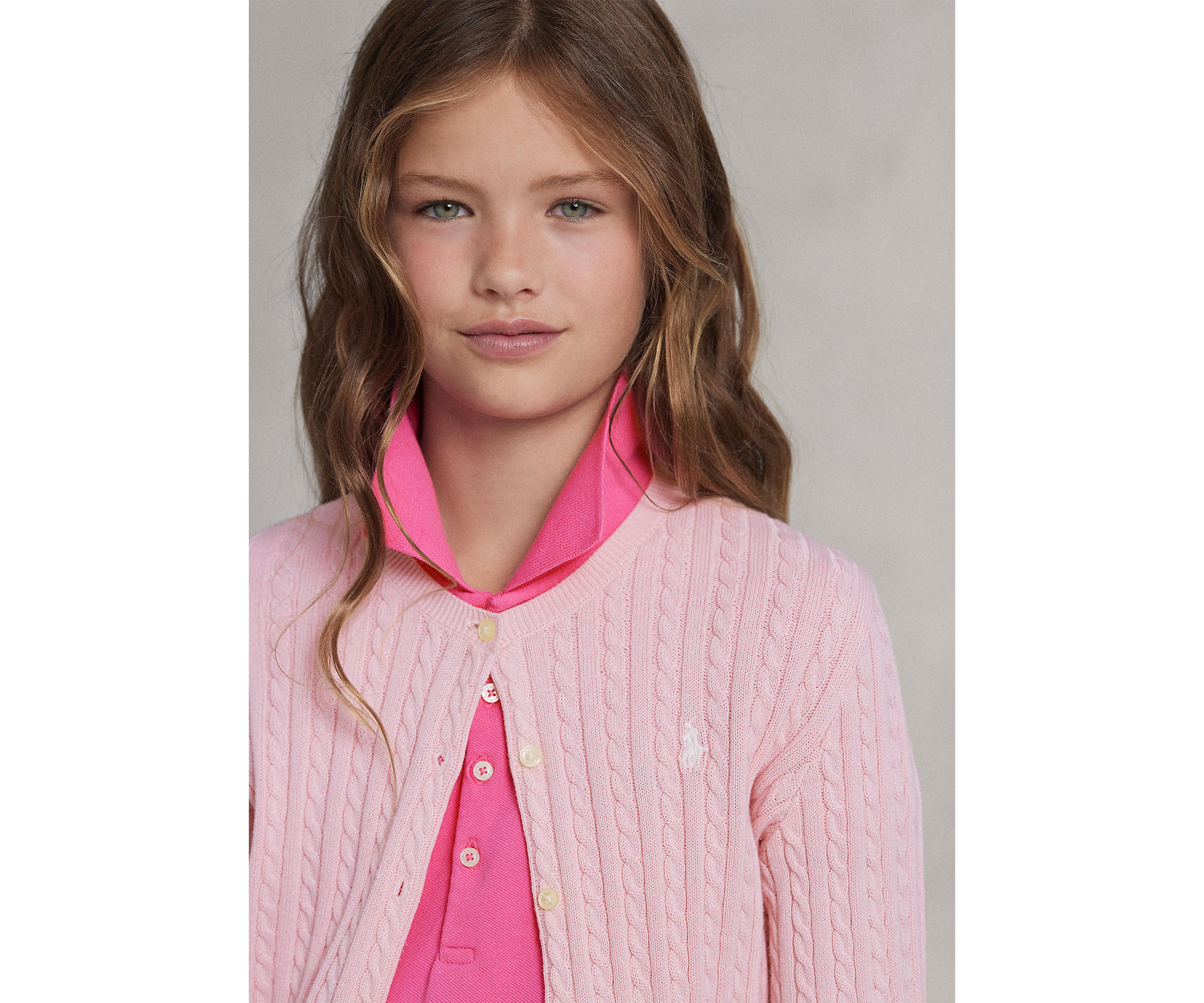 Girls 7-16 Mini-Cable Cotton Cardigan