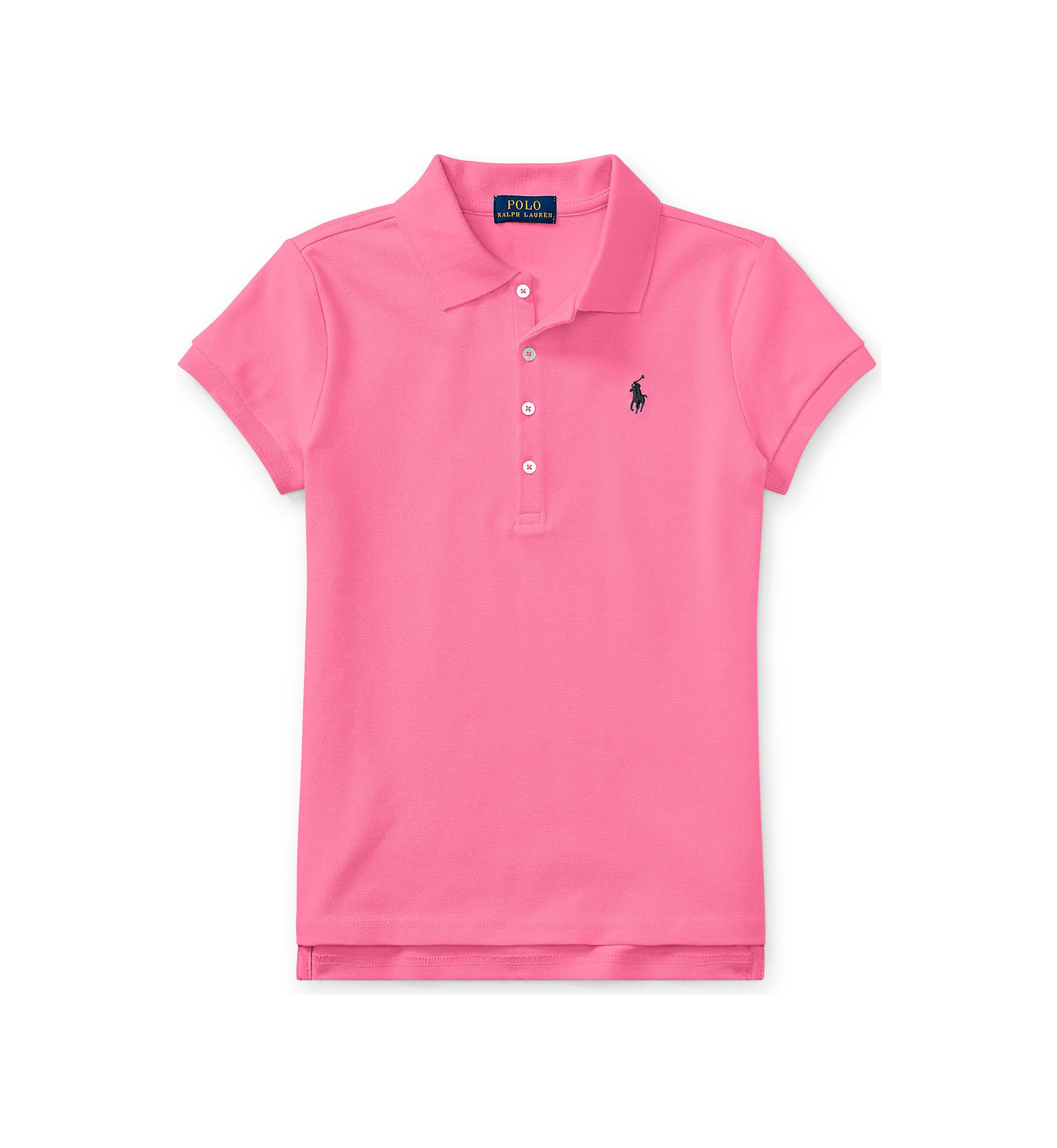 Girls 7-16 Stretch Cotton Mesh Polo Shirt