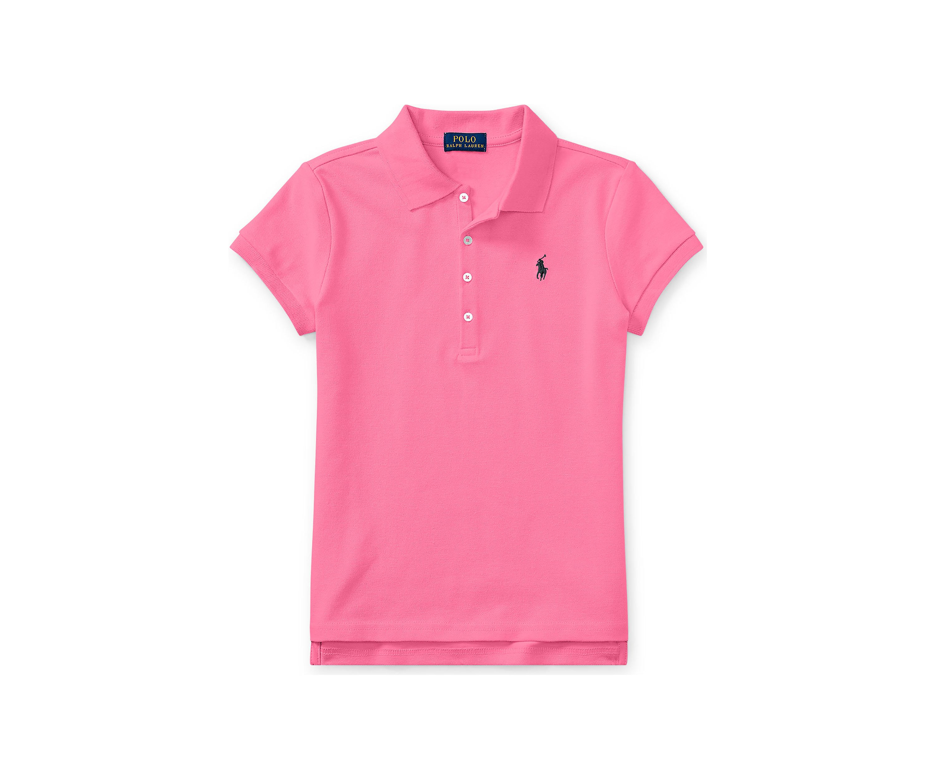 Girls 7-16 Stretch Cotton Mesh Polo Shirt