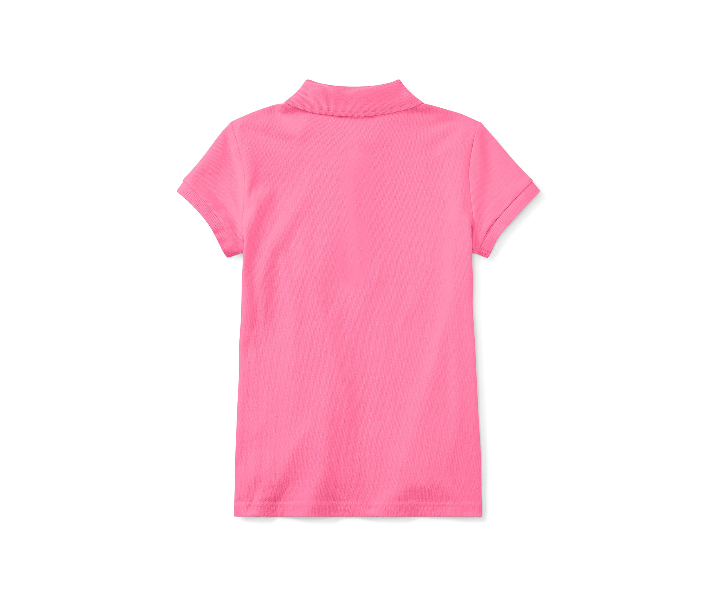 Girls 7-16 Stretch Cotton Mesh Polo Shirt