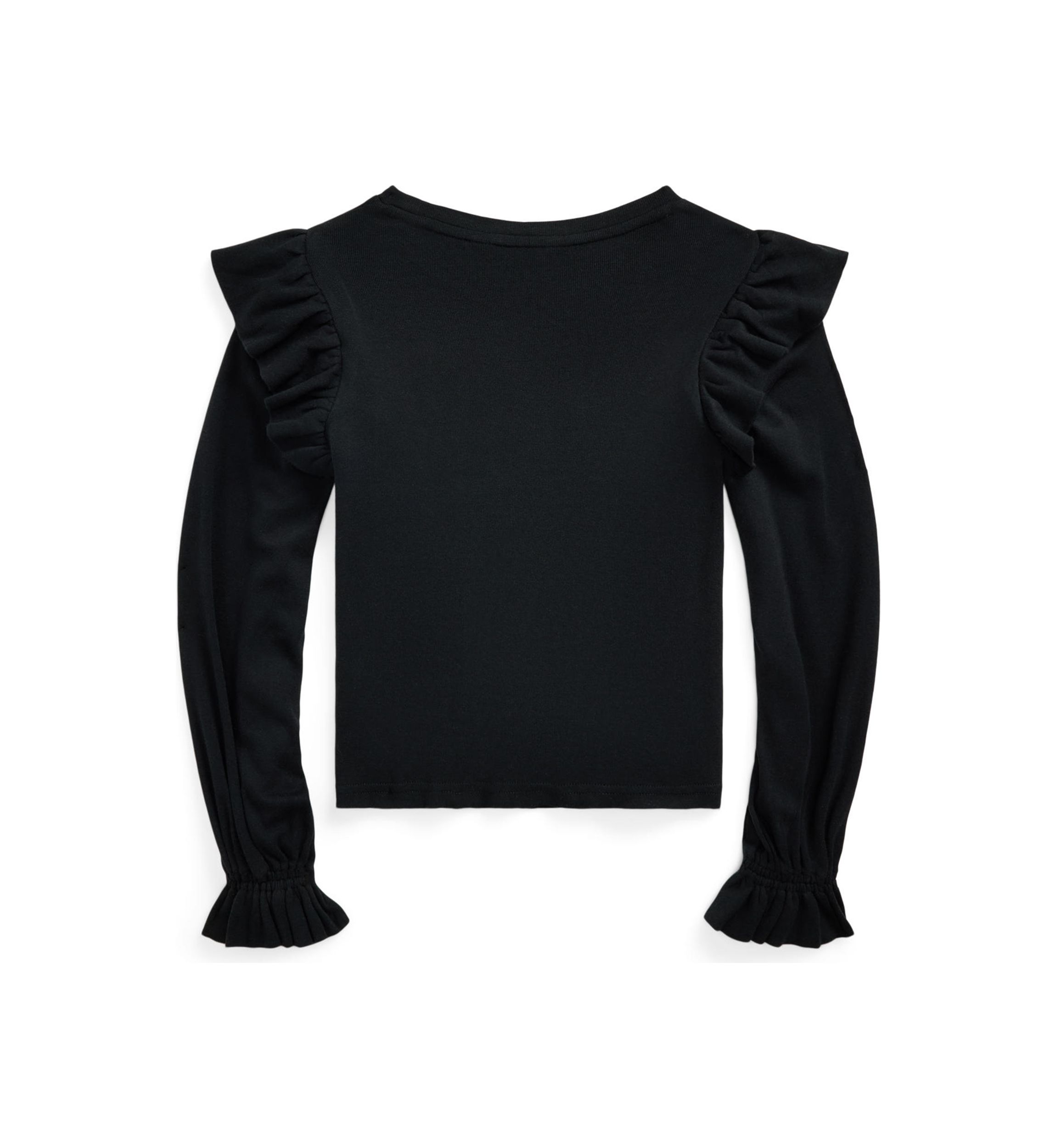 Girls 4-6x Ruffled Cotton Modal Long Sleeve Top