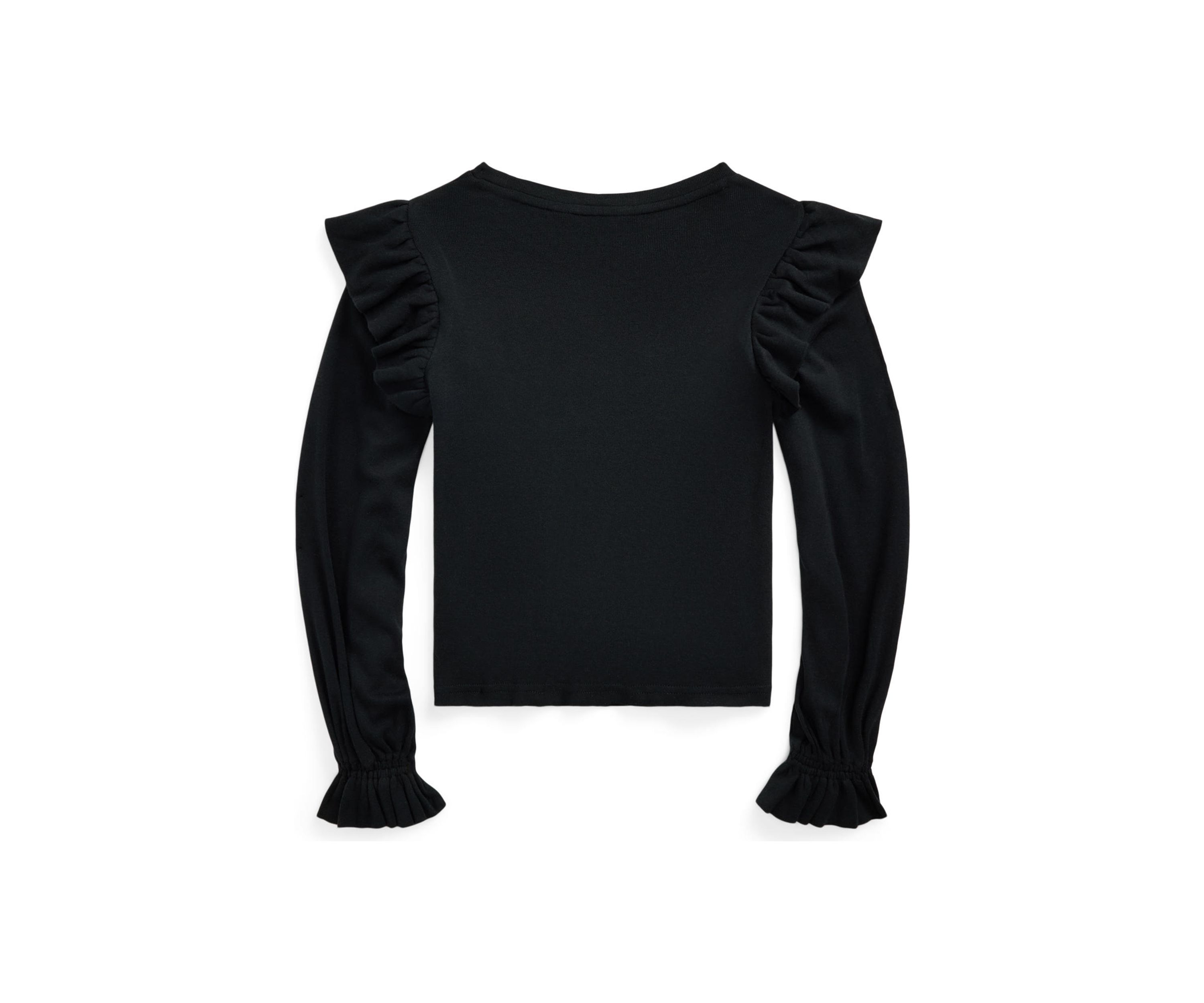 Girls 4-6x Ruffled Cotton Modal Long Sleeve Top