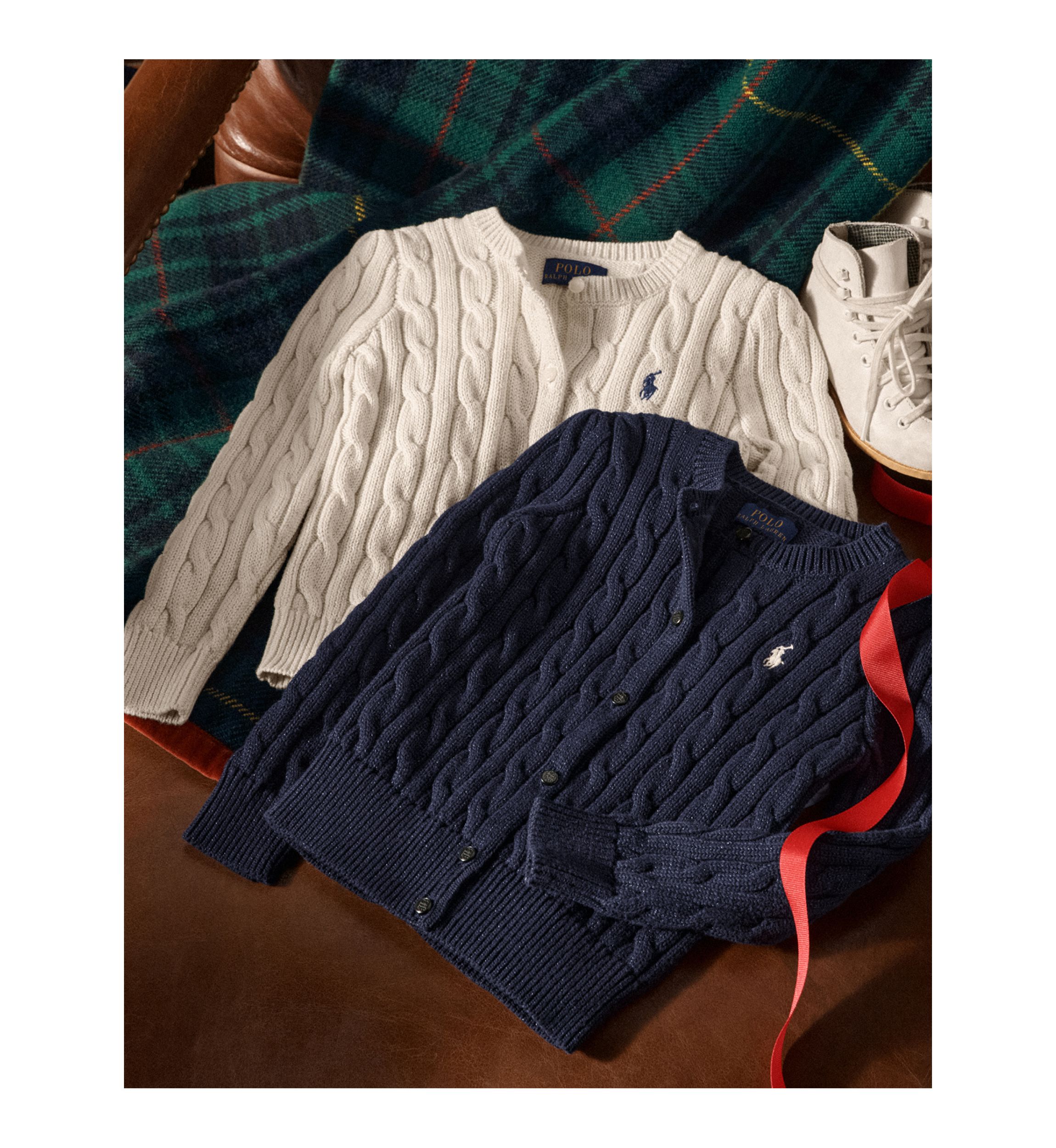 Girls 2-6x Metallic Cable Cotton Blend Cardigan