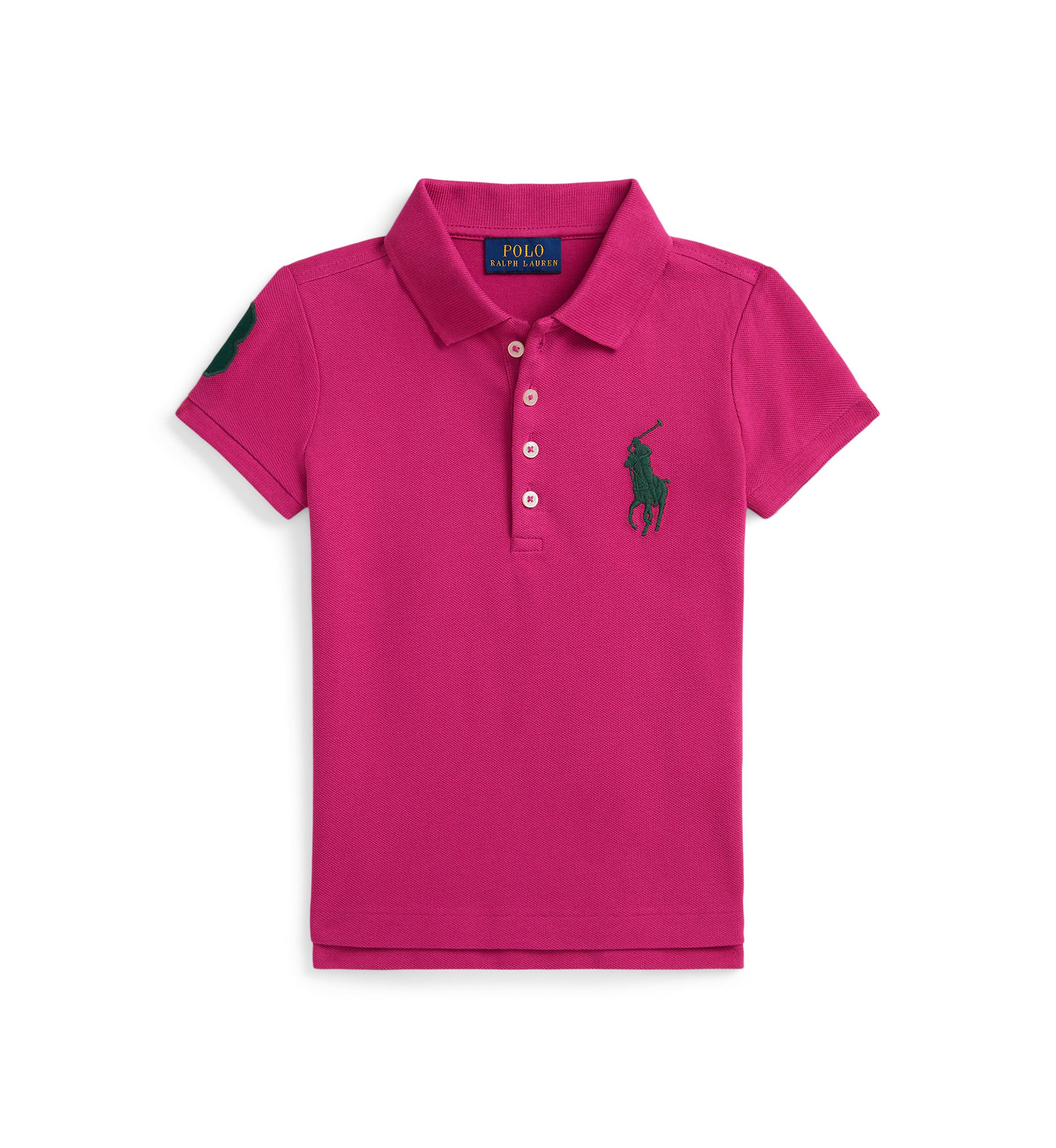 Girls 2-6x Big Pony Stretch Mesh Polo Shirt