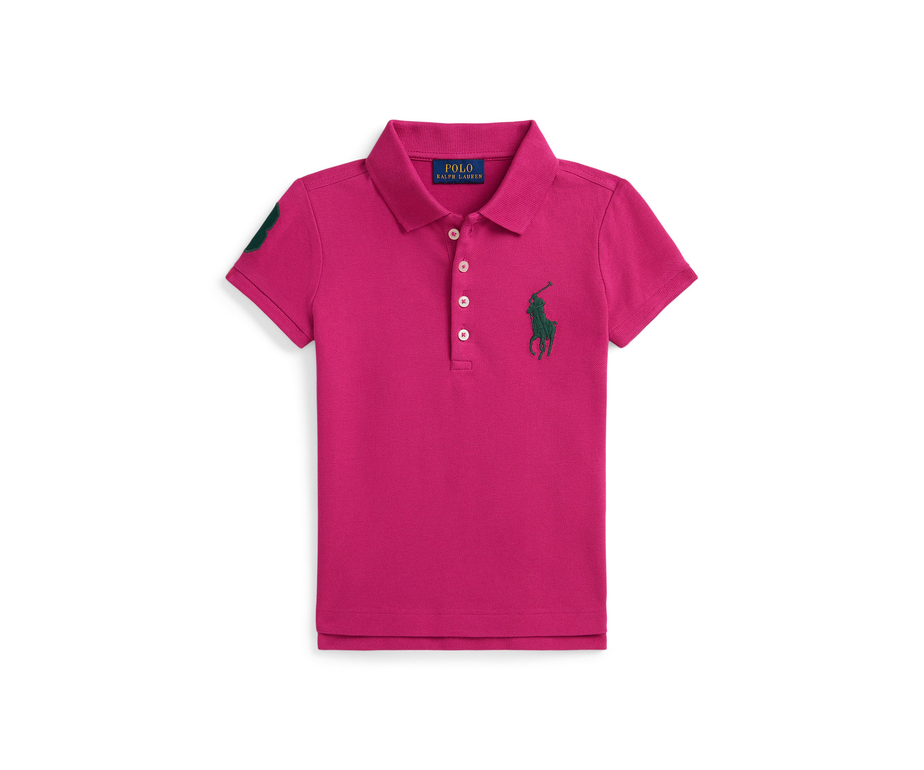Girls 2-6x Big Pony Stretch Mesh Polo Shirt