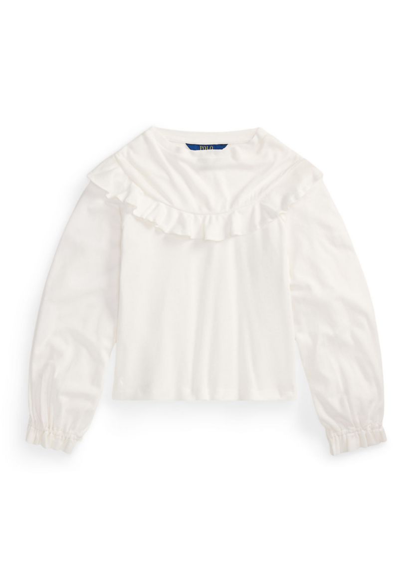 Girls 7-16 Ruffled Cotton-Modal Top