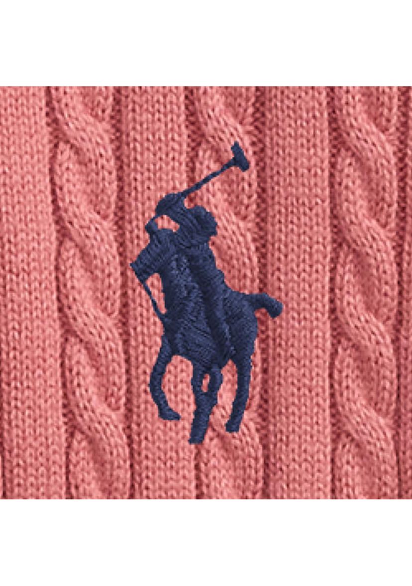 Ralph Lauren Childrenswear Girls 7-16 Mini-Cable Cotton Full-Zip