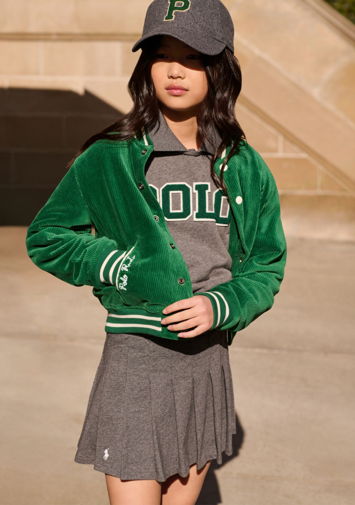 Girls 7-16 Pleated Cotton Jersey Skort