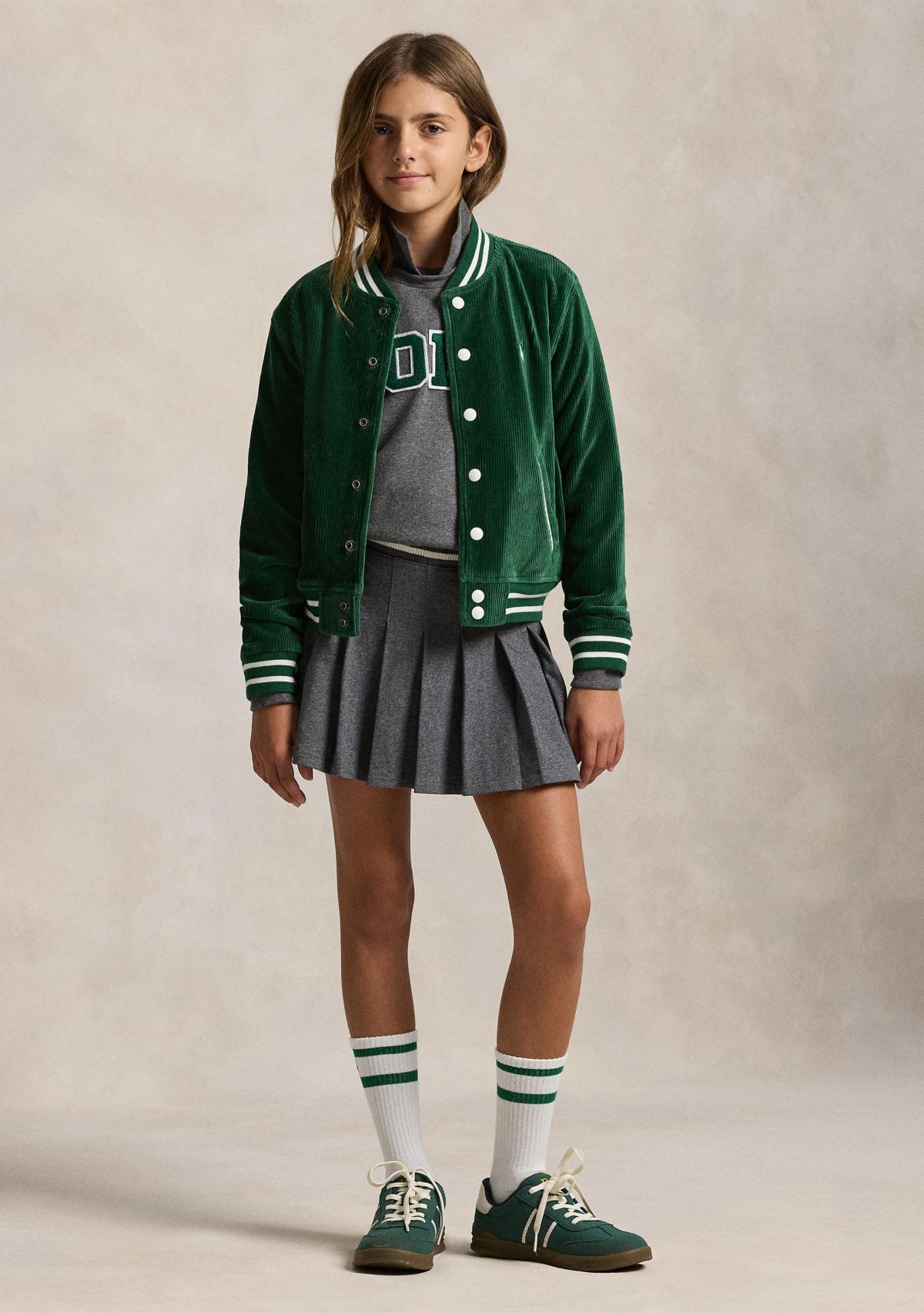 Girls 7-16 Pleated Cotton Jersey Skort