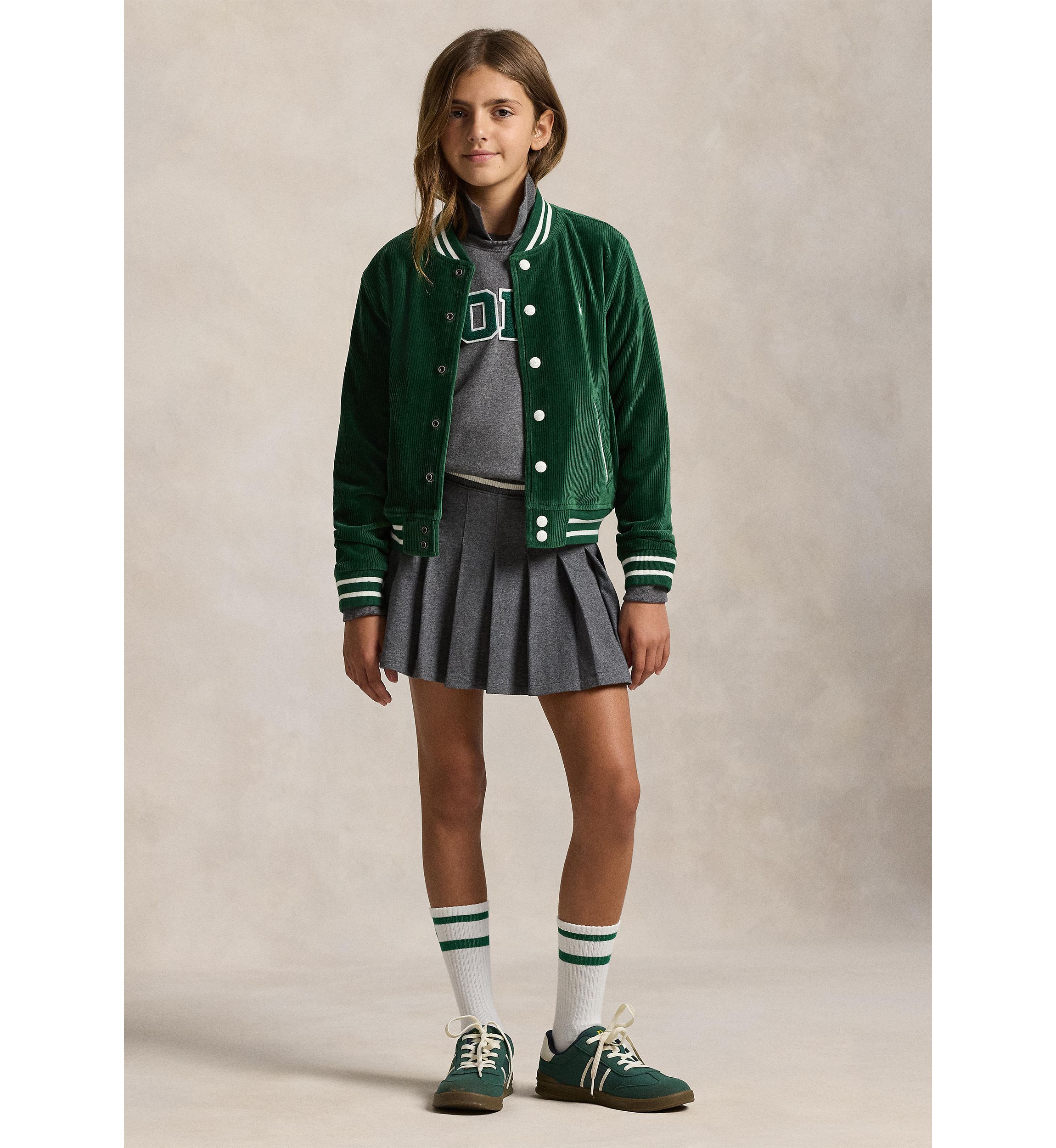 Girls 7-16 Pleated Cotton Jersey Skort