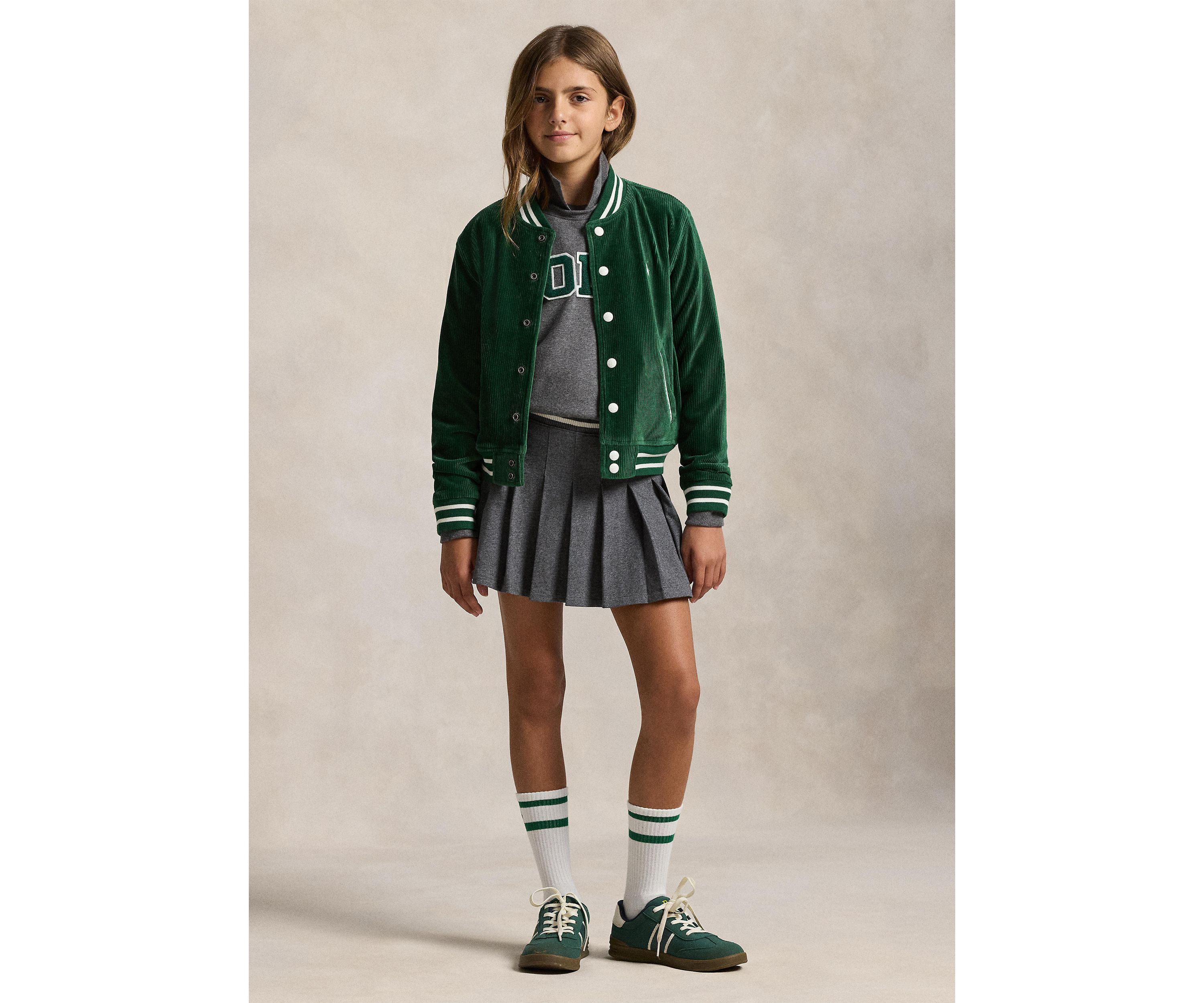 Girls 7-16 Pleated Cotton Jersey Skort