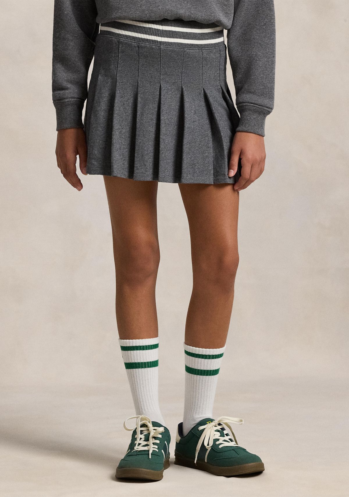 Girls 7-16 Pleated Cotton Jersey Skort