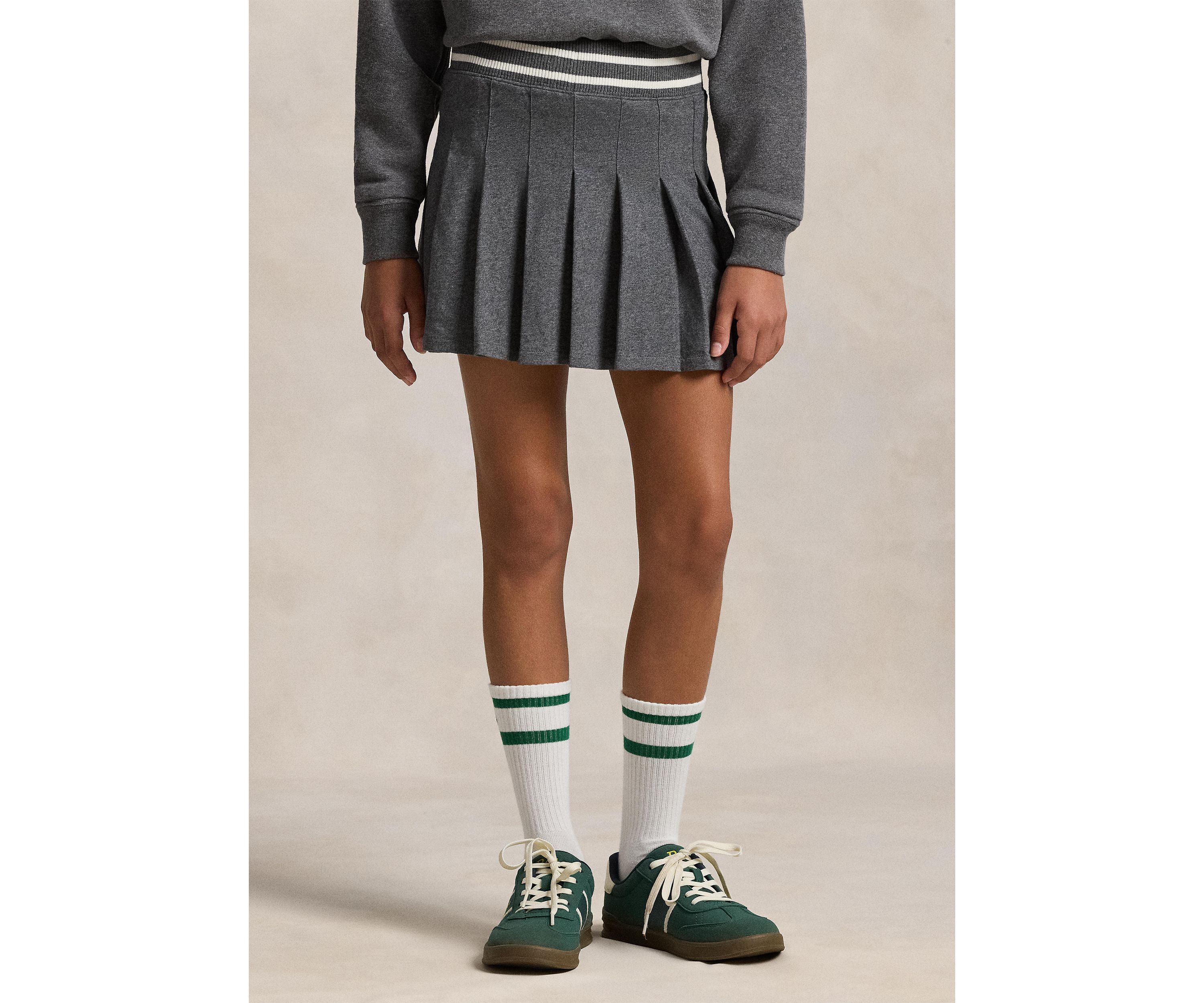 Girls 7-16 Pleated Cotton Jersey Skort