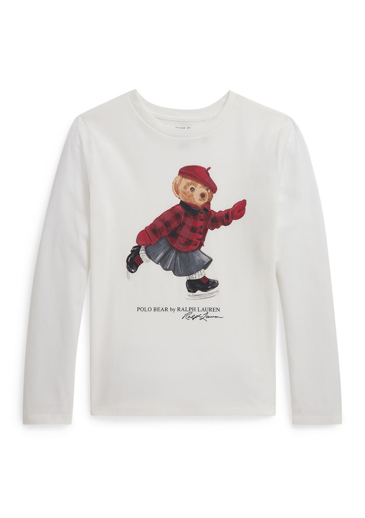Girls 7-16 Polo Bear Cotton Long-Sleeve Tee