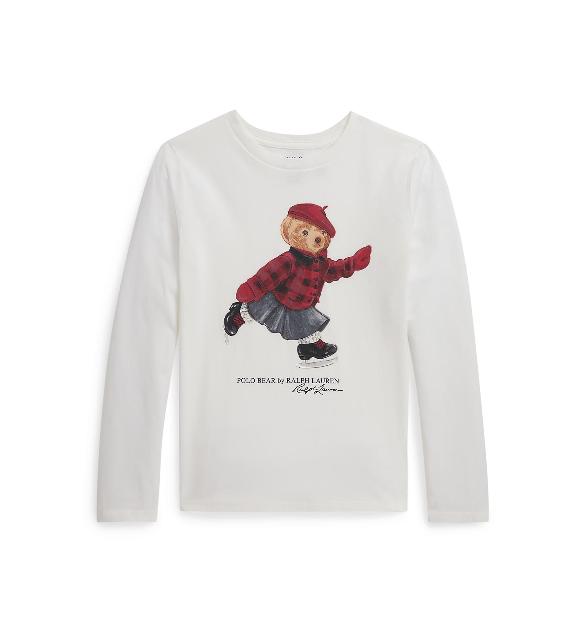 Girls 7-16 Polo Bear Cotton Long-Sleeve Tee