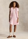 Girls 7-16 Cable-Knit Cotton Polo Sweater Dress