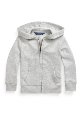 Ralph Lauren Childrenswear Girls 2-6x Cotton-Blend-Fleece Full-Zip Hoodie, Grey, 3