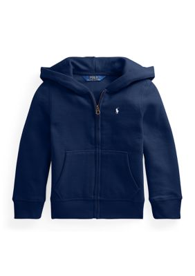 Ralph Lauren Childrenswear Girls 2-6x Cotton-Blend-Fleece Full-Zip Hoodie, Navy Blue, 3