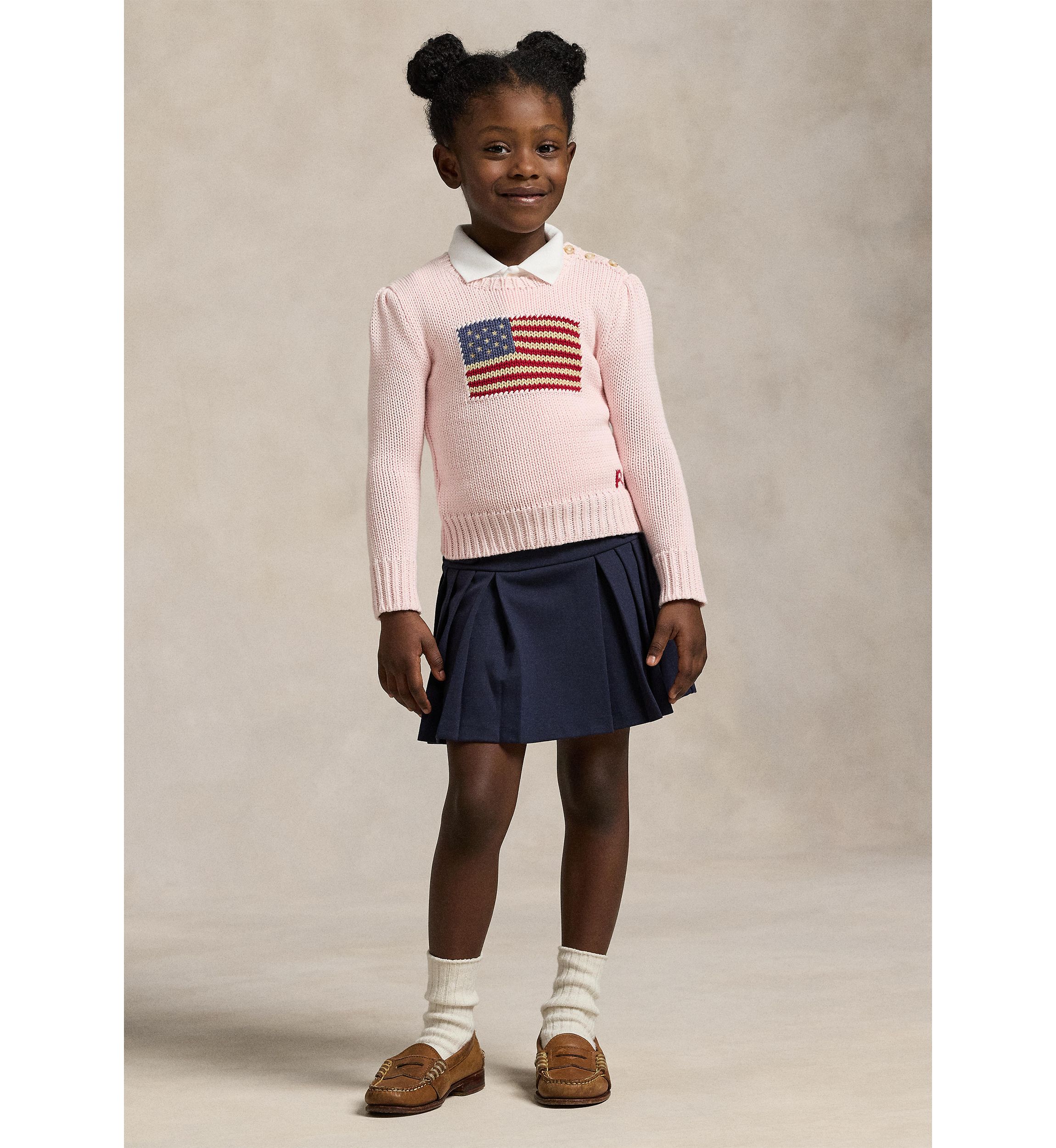 Girls 4-6x Flag Cotton Crewneck Sweater