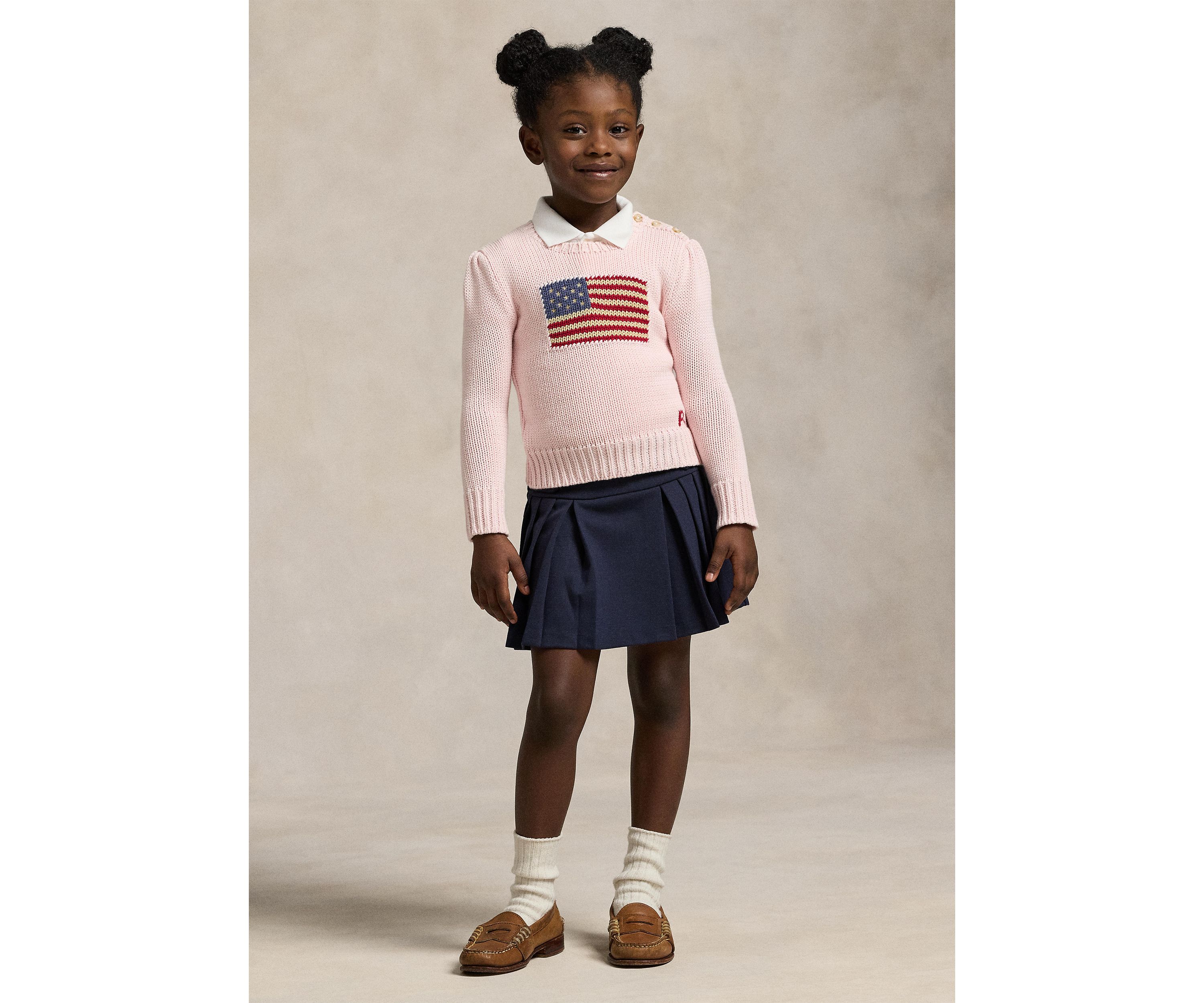 Girls 4-6x Flag Cotton Crewneck Sweater