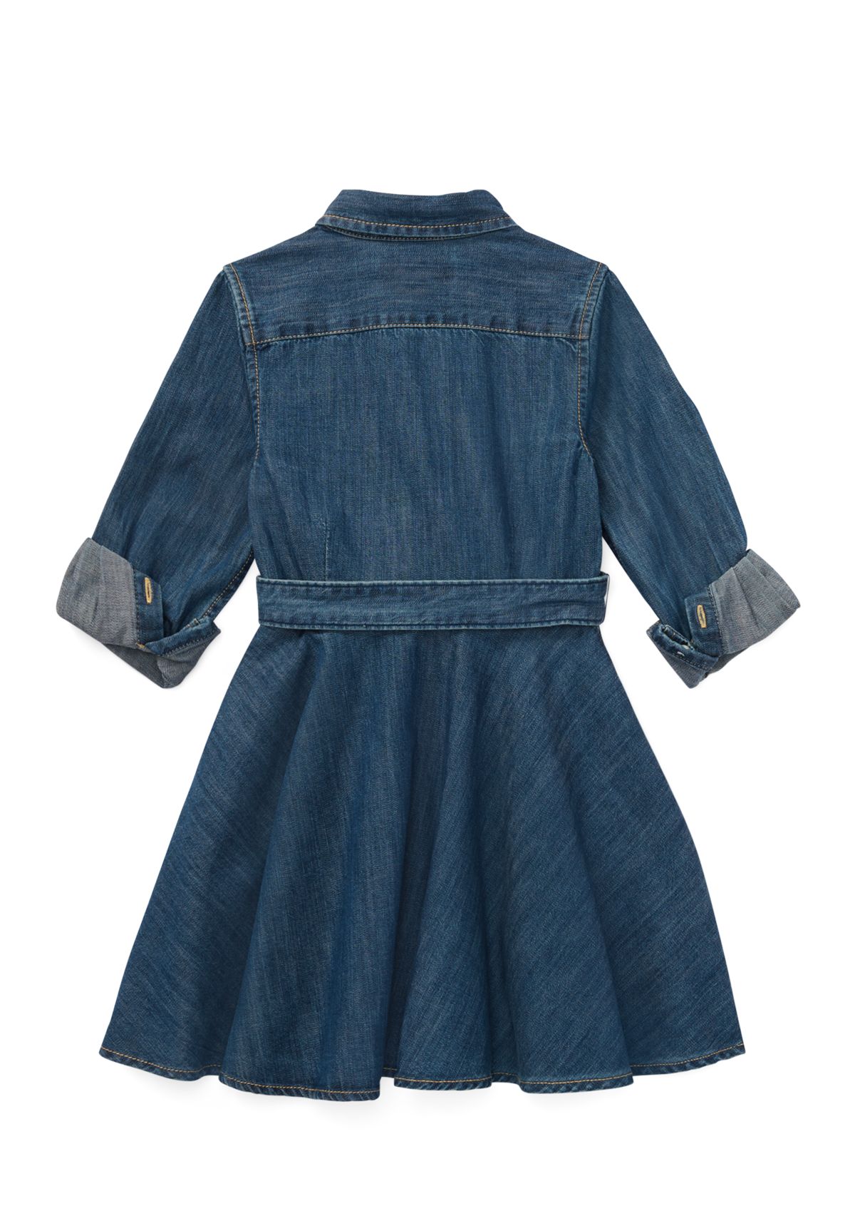 Girls 4-2x Belted Cotton Denim Shirtdress