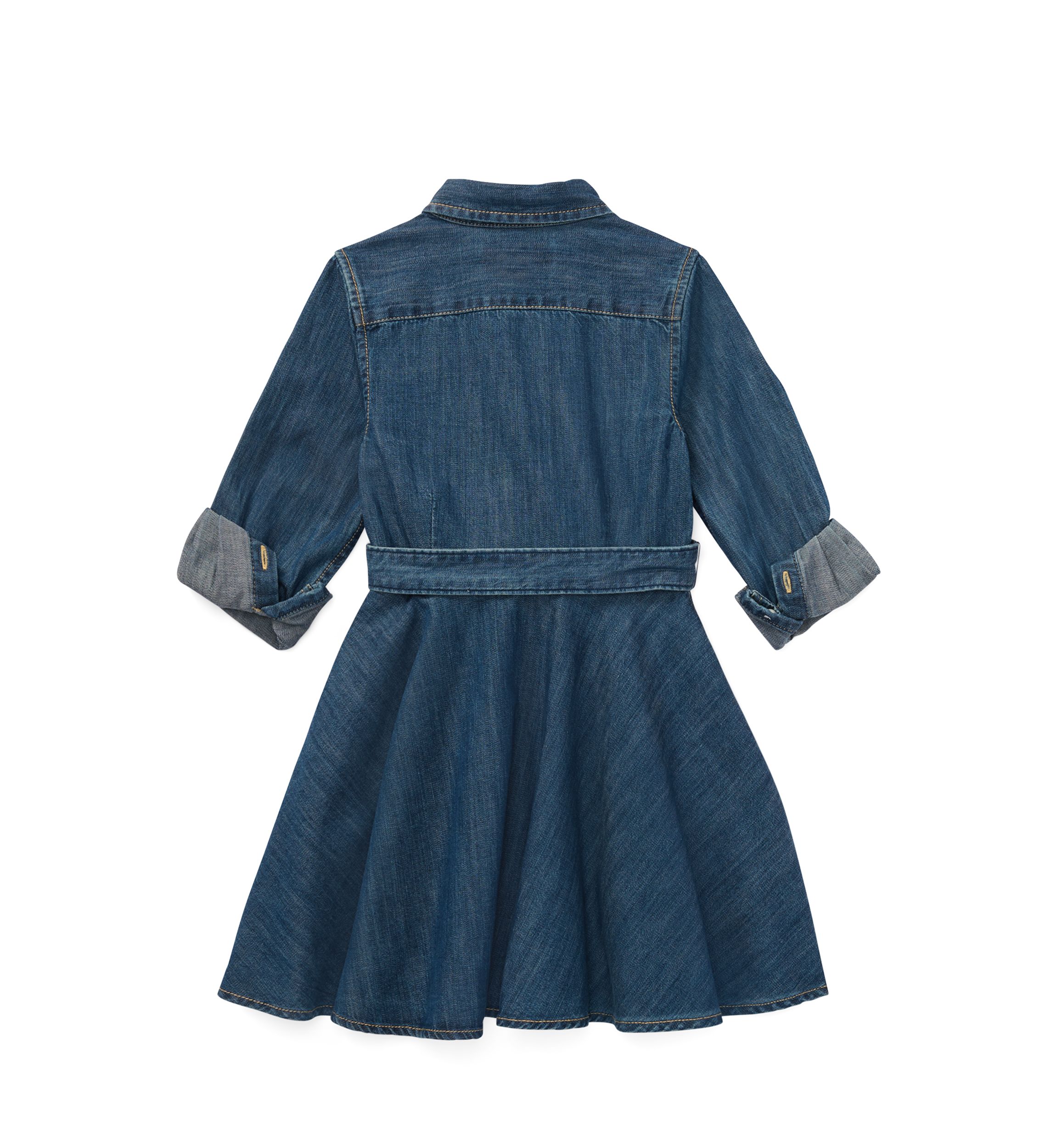Girls 4-2x Belted Cotton Denim Shirtdress