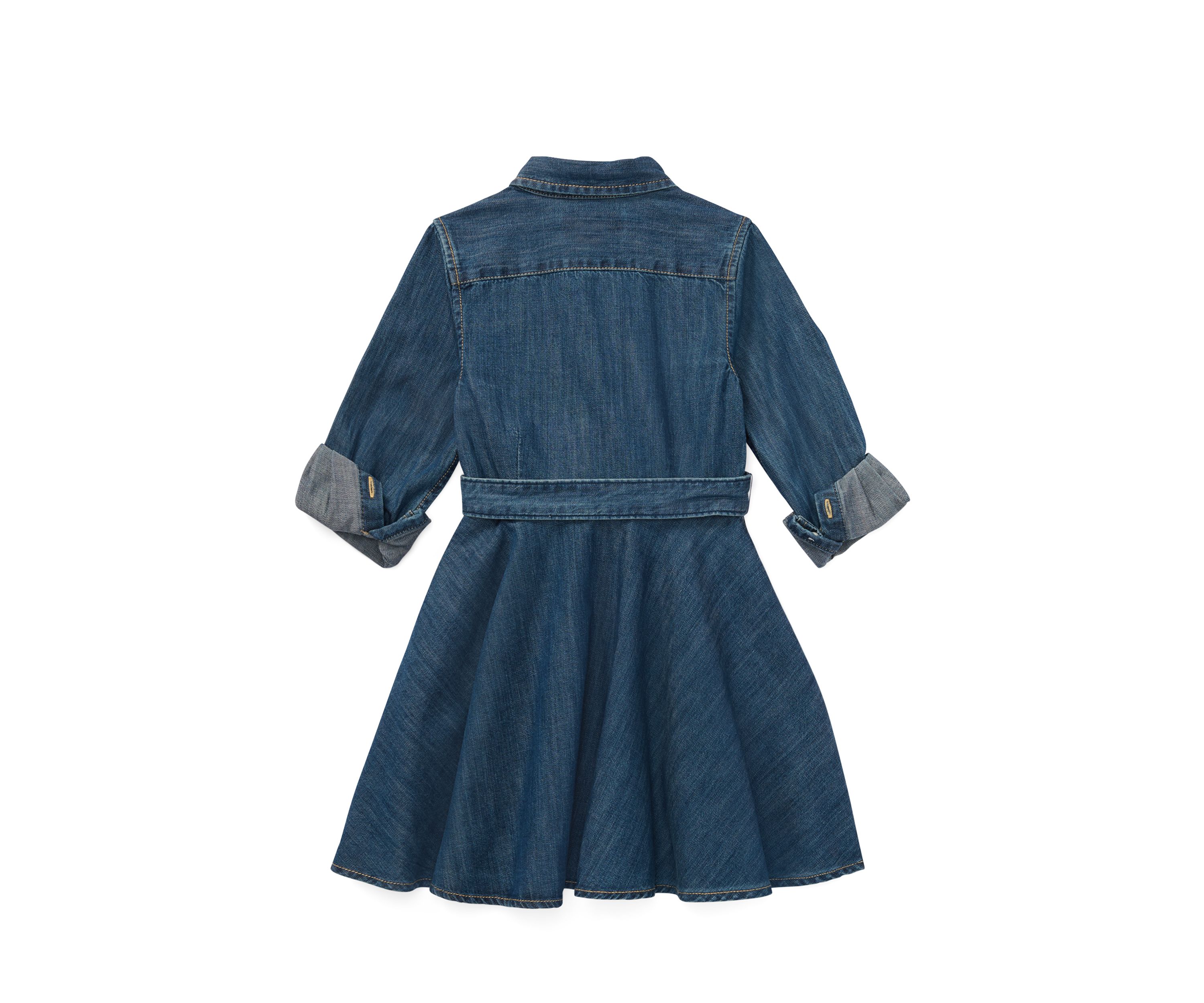 Girls 4-2x Belted Cotton Denim Shirtdress