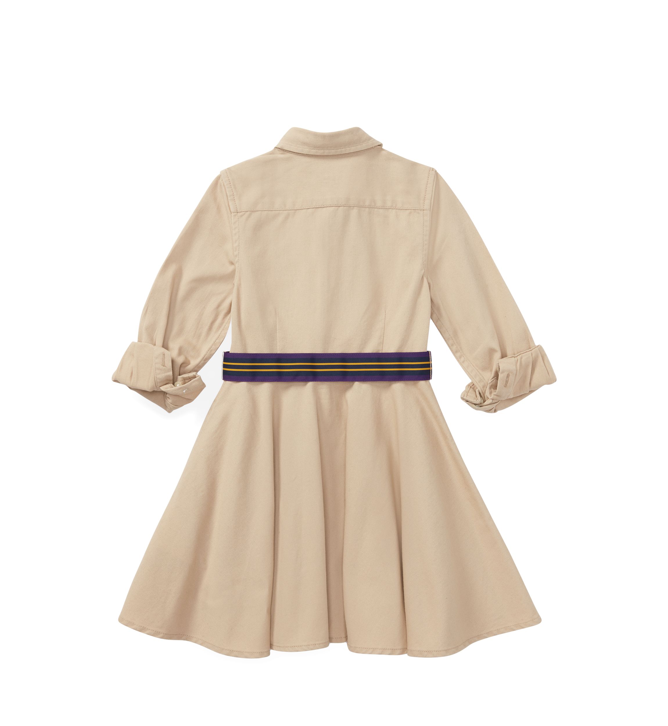 Girls 2-6x Belted Cotton Chino Shirtdress