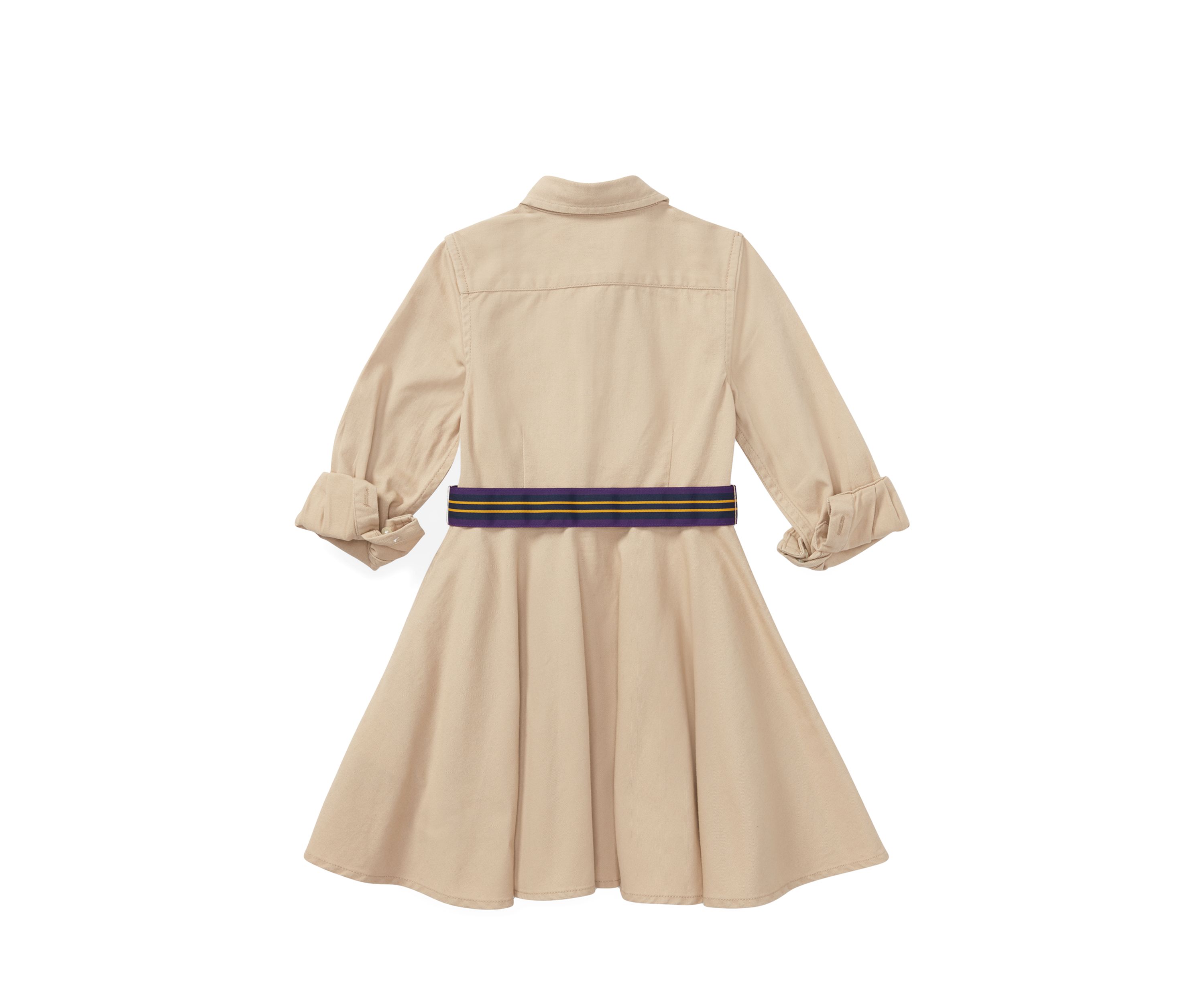 Girls 2-6x Belted Cotton Chino Shirtdress