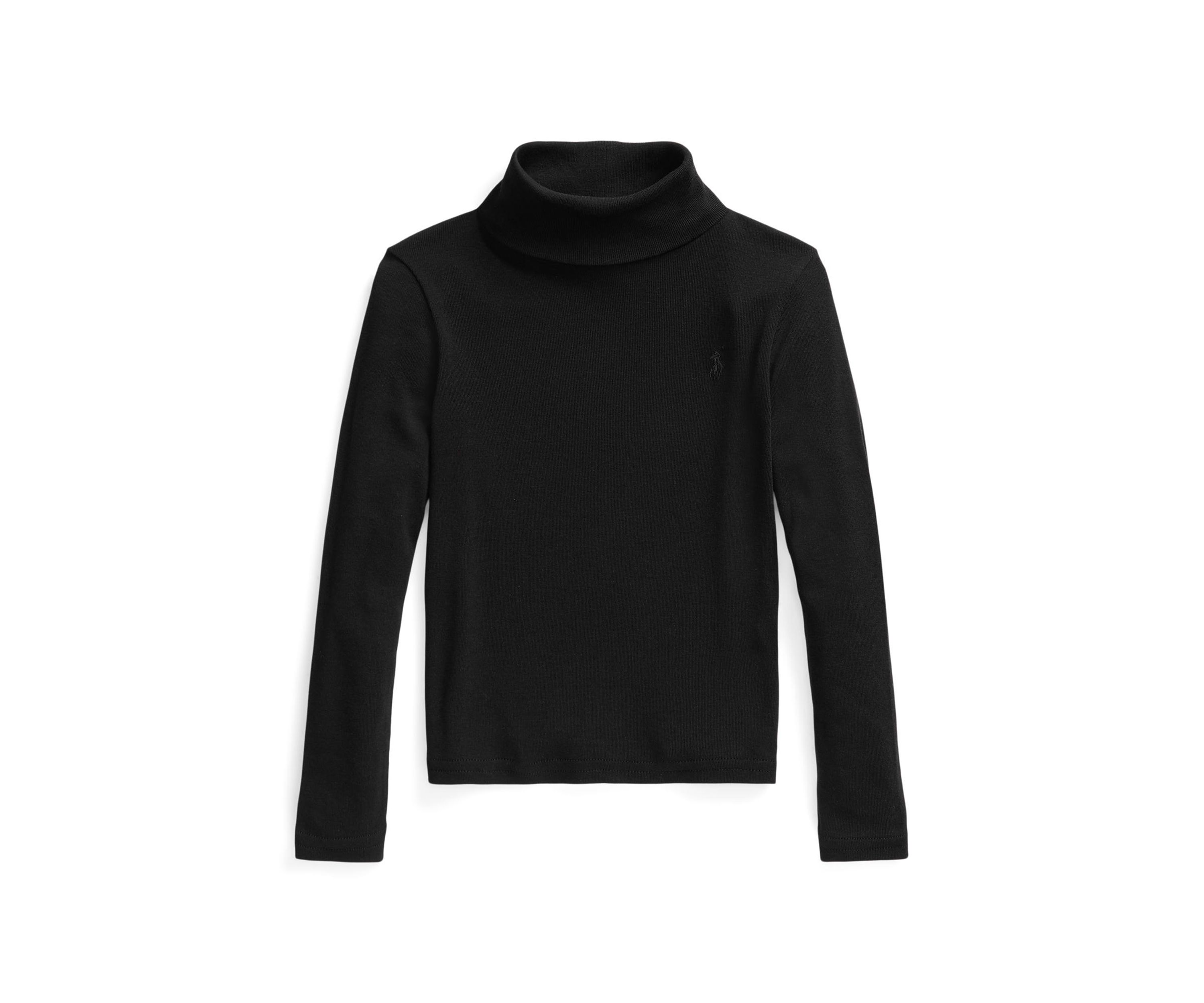 Girls 2-6x Ribbed Cotton Blend Turtleneck T-Shirt