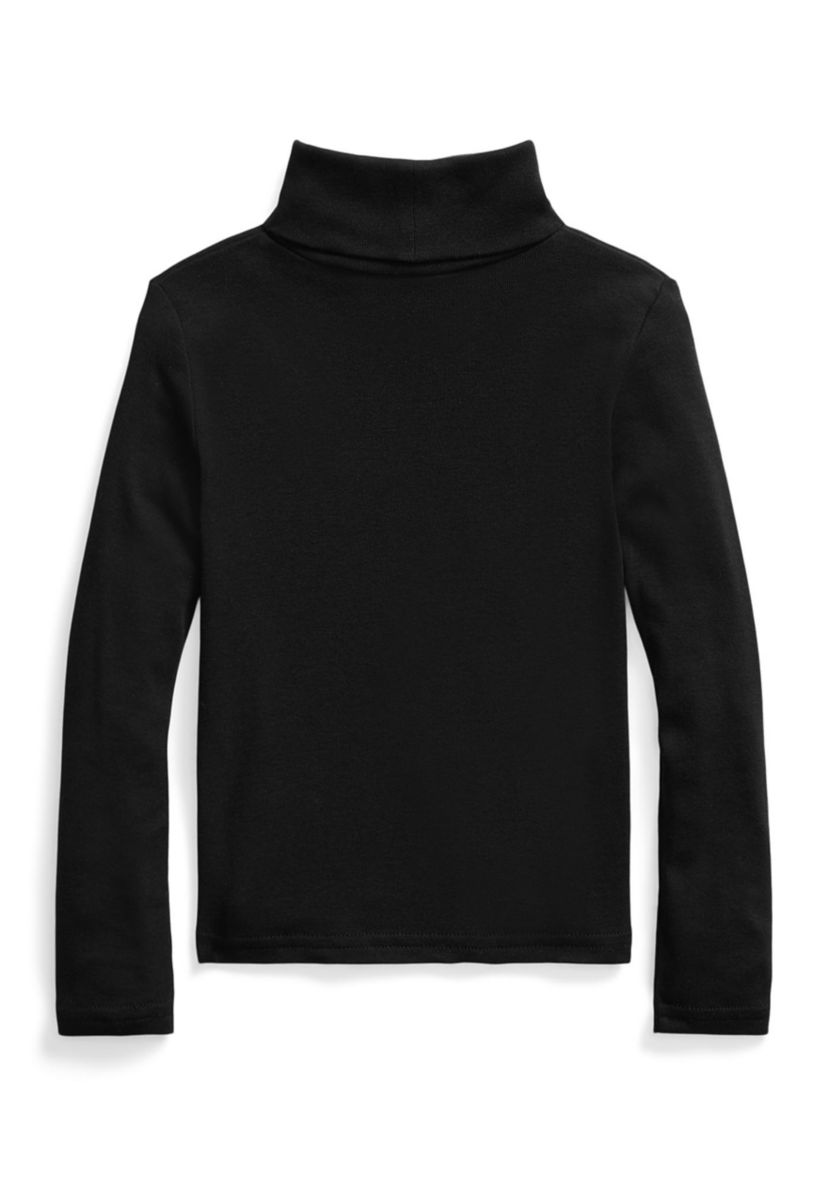 Girls 2-6x Ribbed Cotton Blend Turtleneck T-Shirt